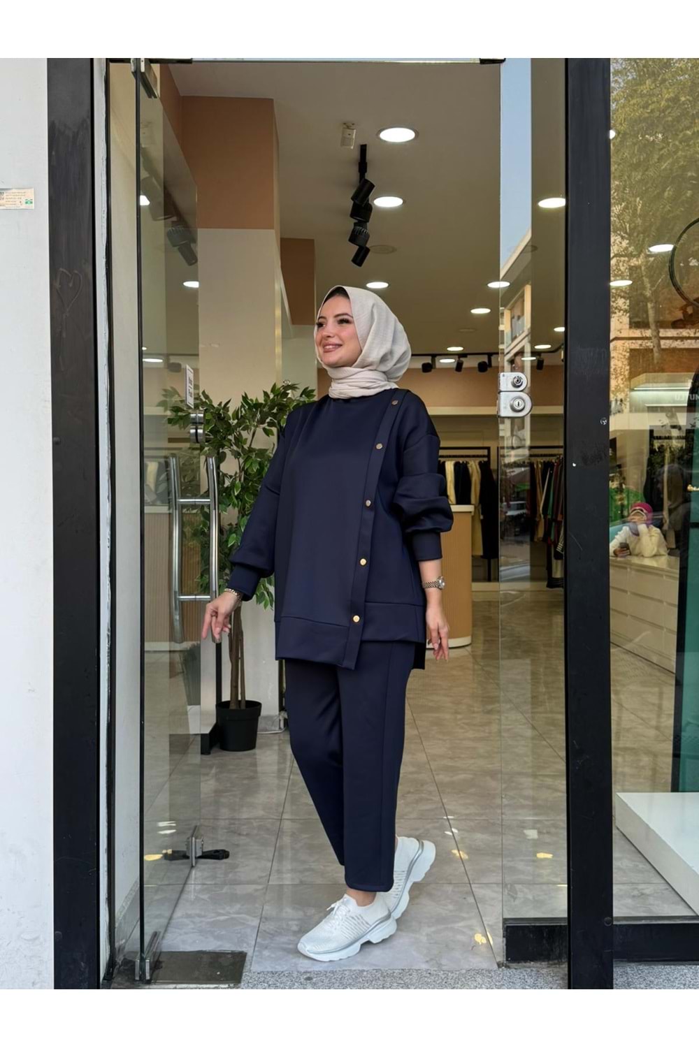 SCUBA DÜĞMELİ TAKIM - LACİVERT - 1