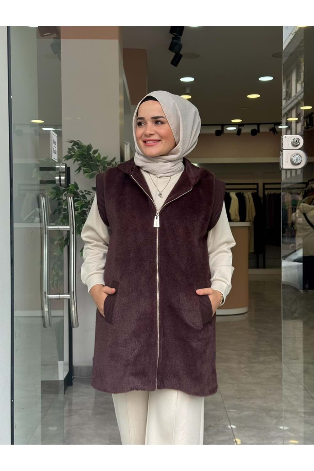 ANGORA YELEK - KAHVERENGİ - 1