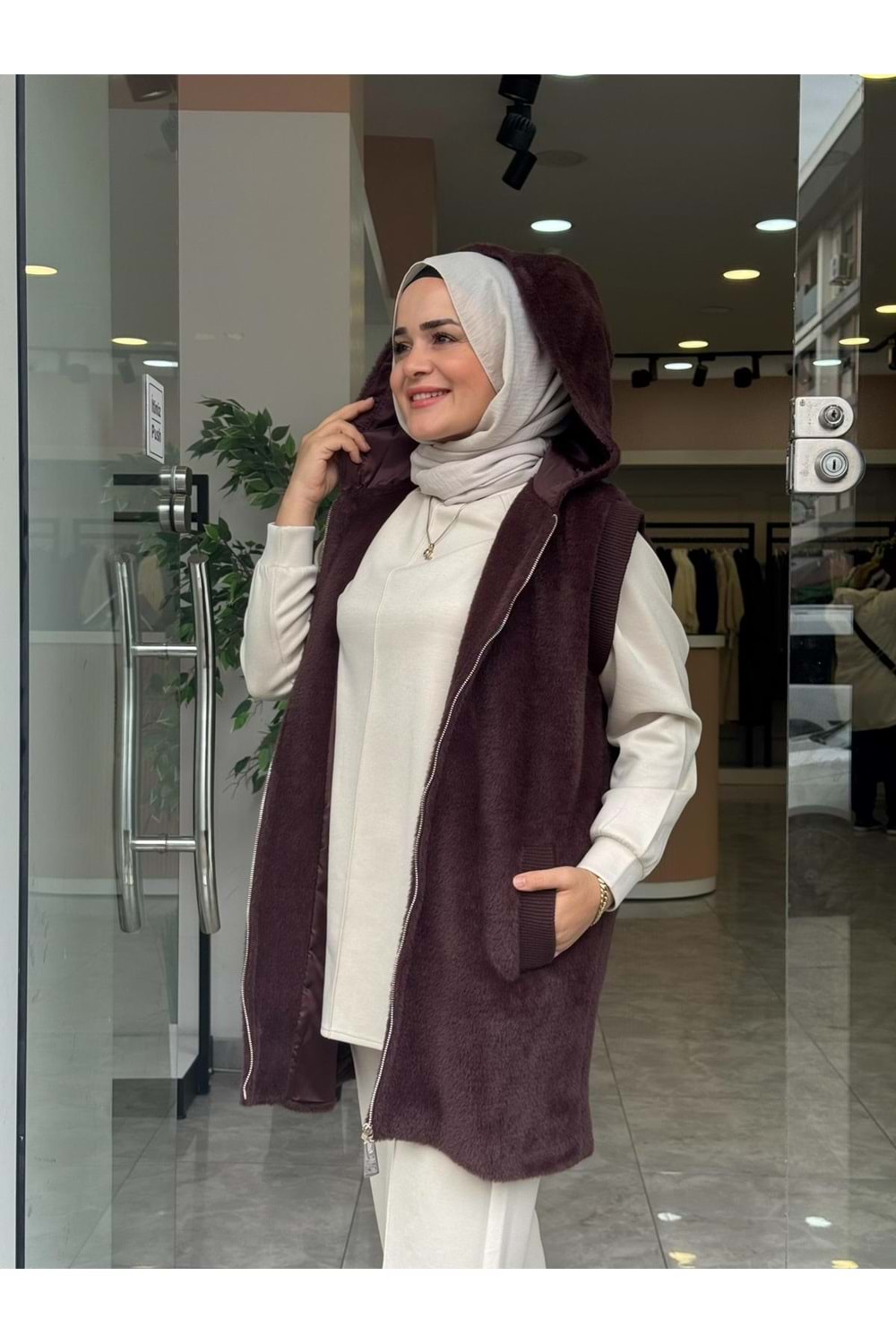 ANGORA YELEK - KAHVERENGİ - 1