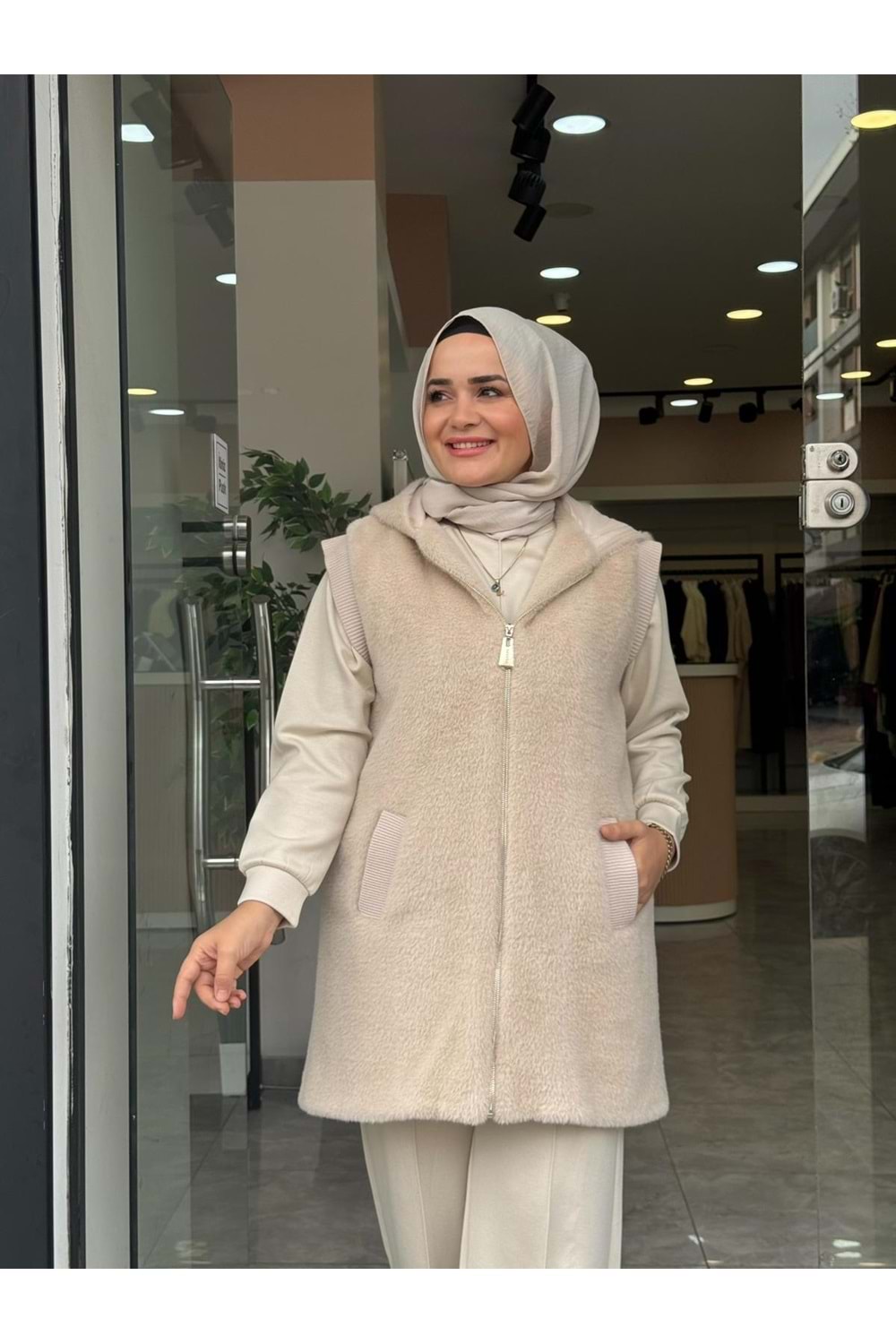 ANGORA YELEK - KREM - 1