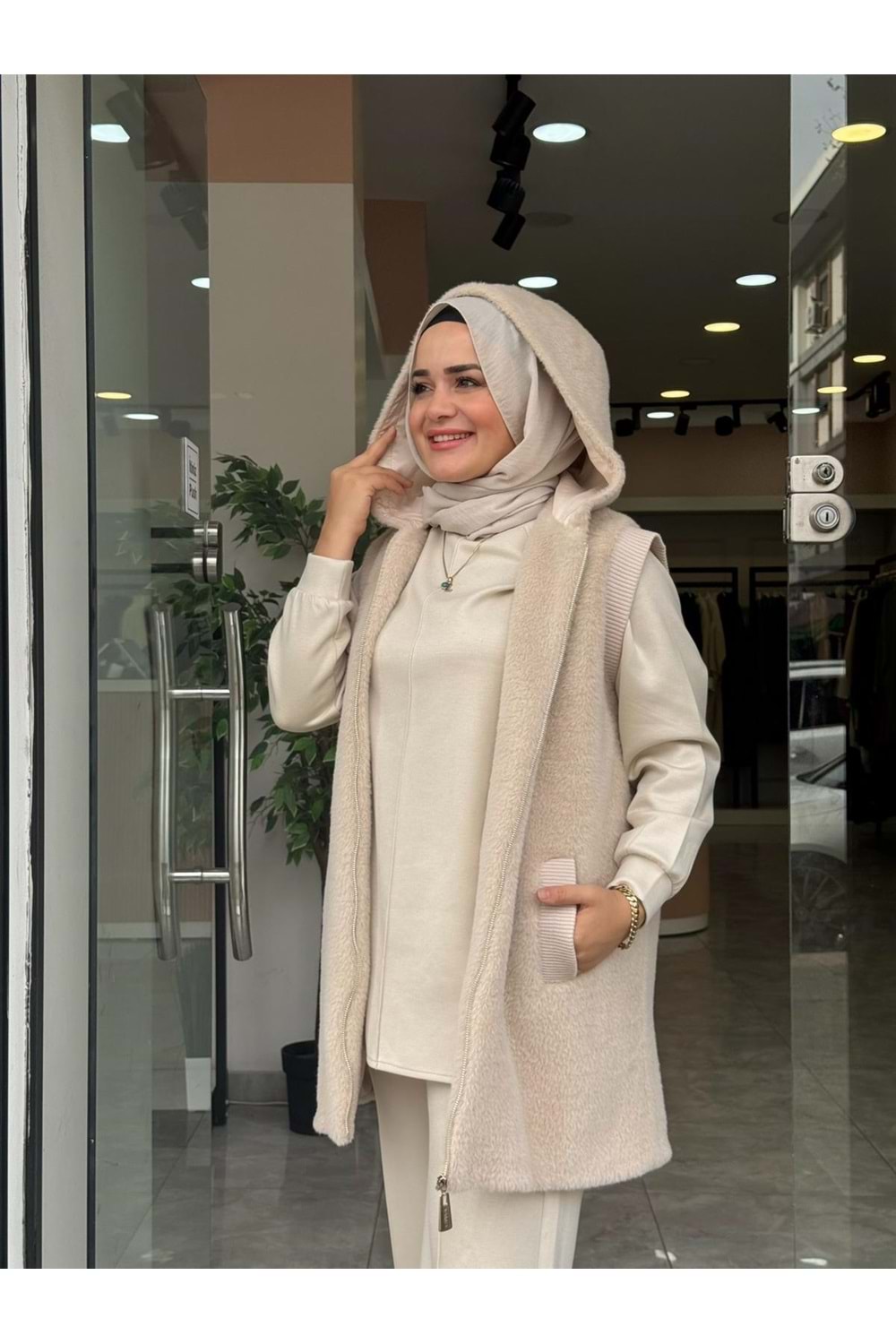 ANGORA YELEK - KREM - 1