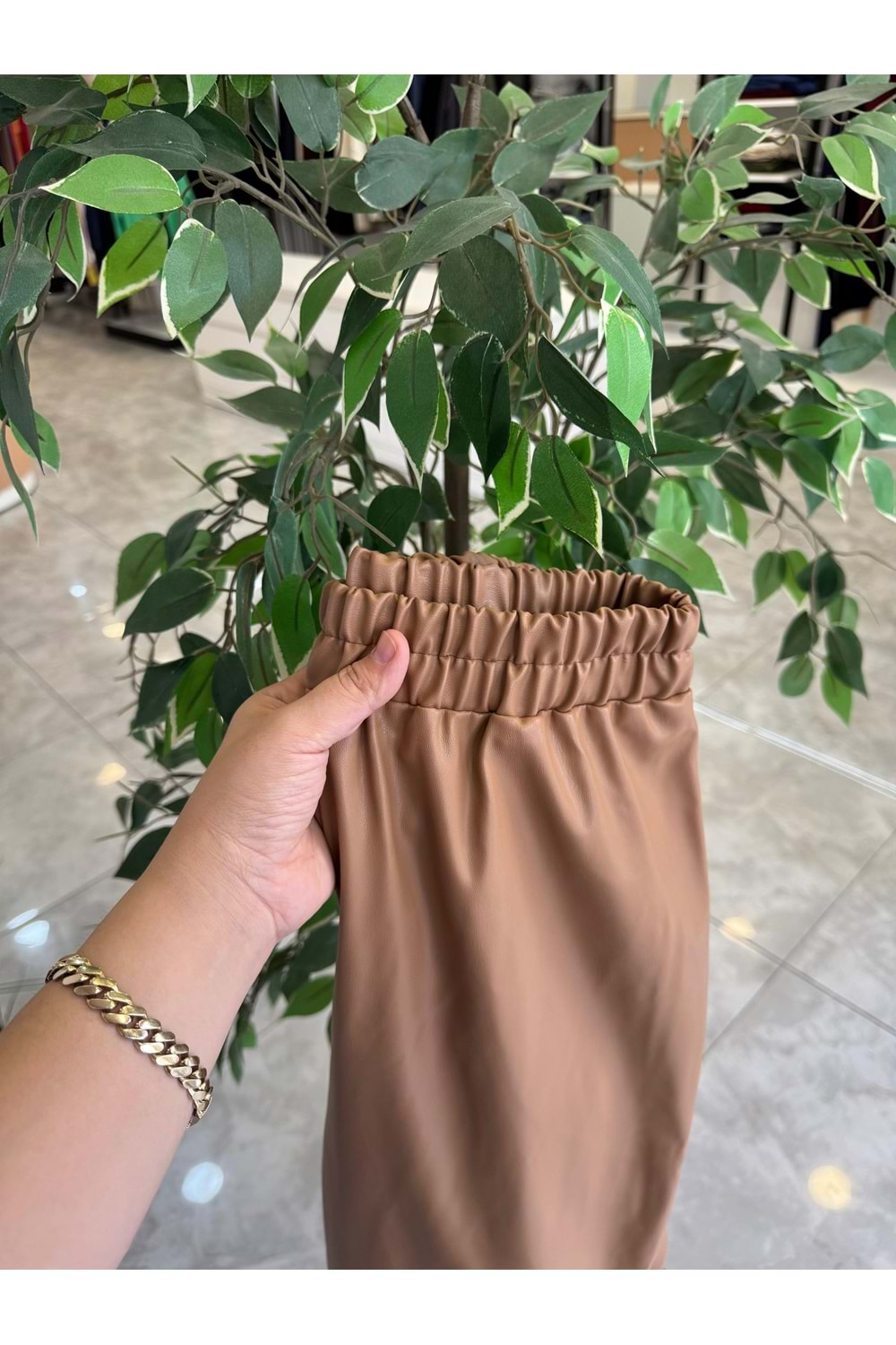 LAL DERİ PANTOLON - CAMEL - 1