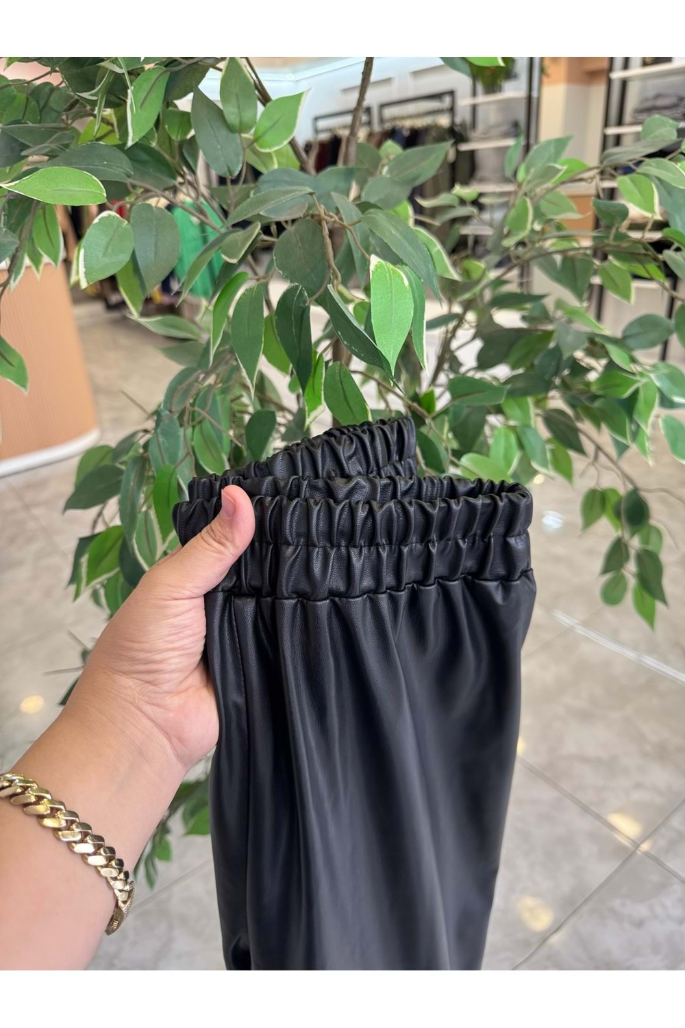 LAL DERİ PANTOLON - SİYAH - 1