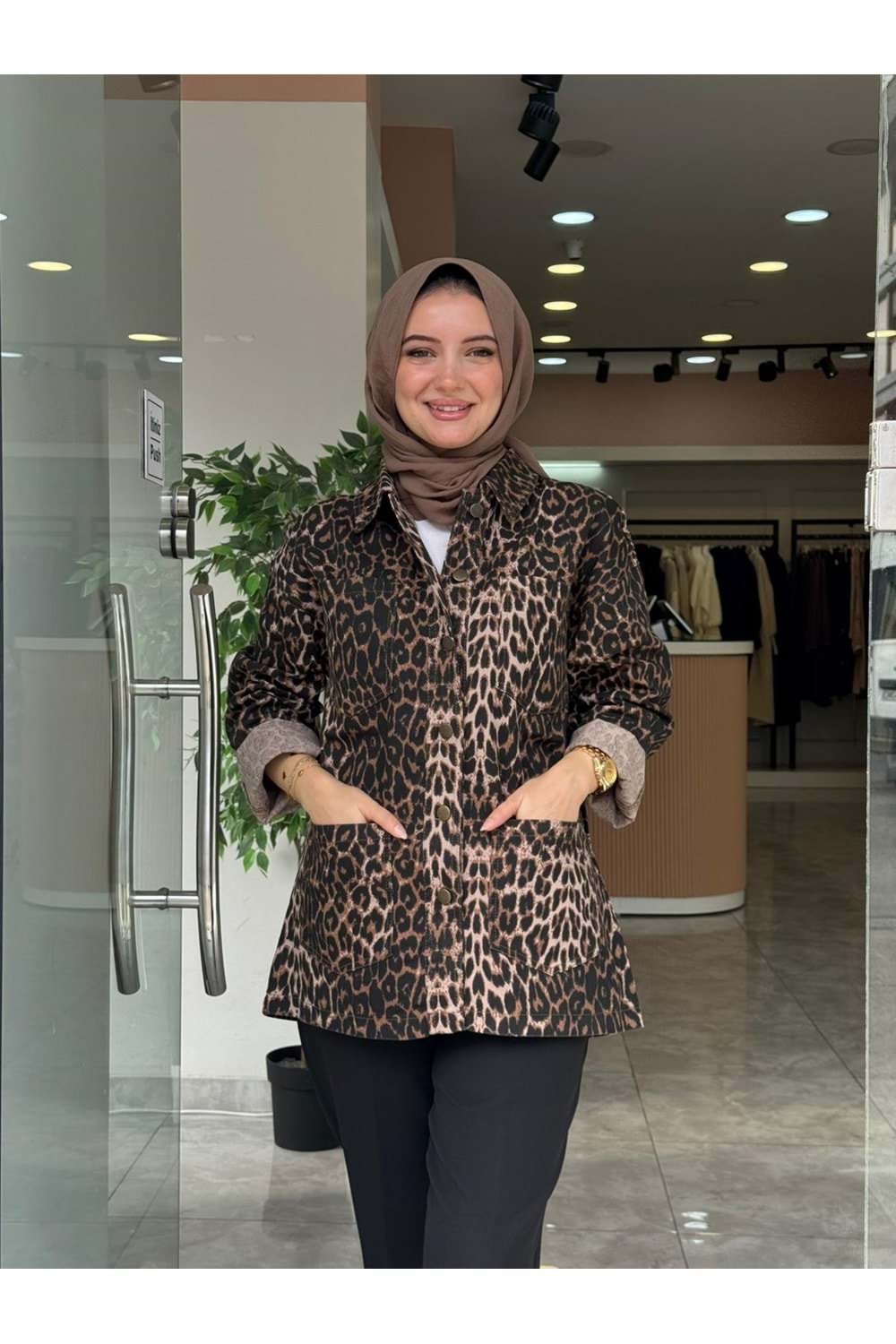 LEOPAR CEKET - KAHVERENGİ - S-M