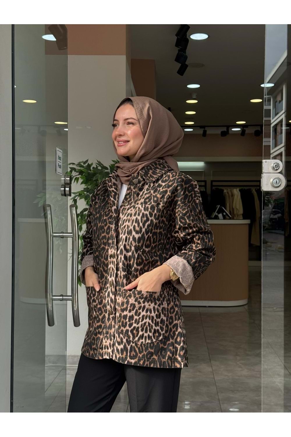 LEOPAR CEKET - KAHVERENGİ - S-M
