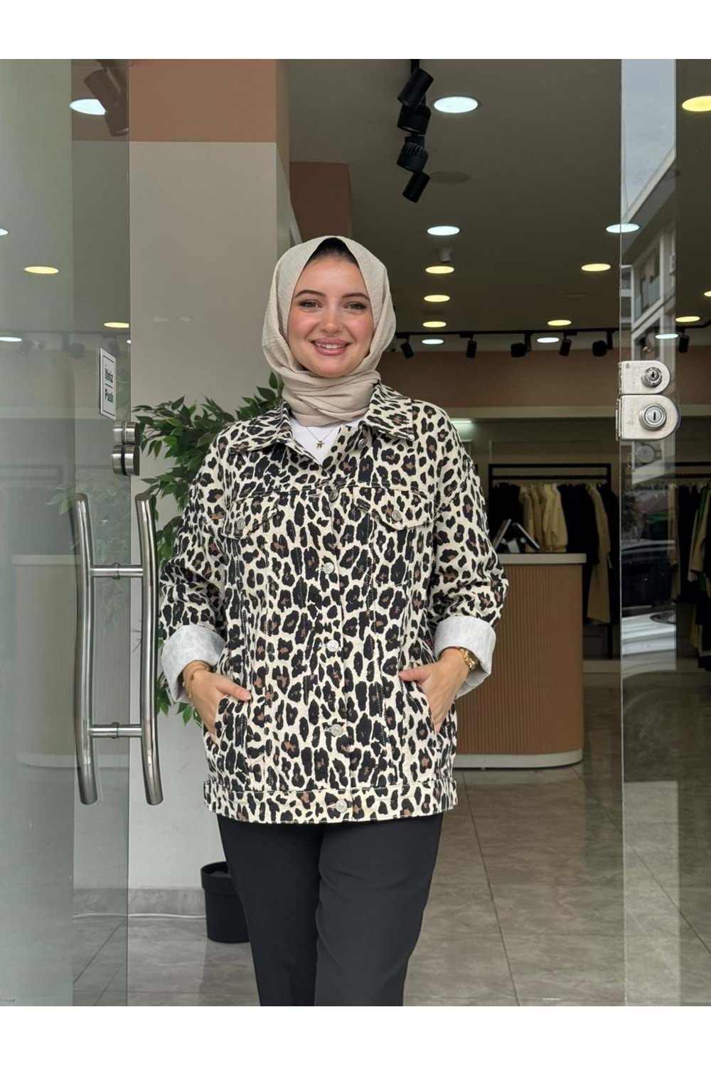 LEOPAR CEKET - KREM - S-M