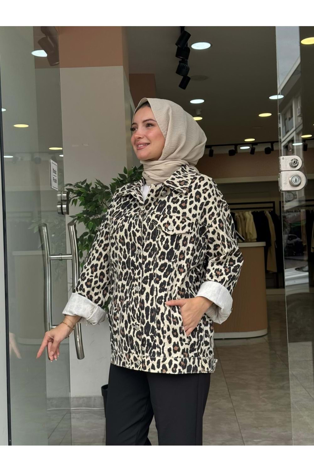 LEOPAR CEKET - KREM - S-M