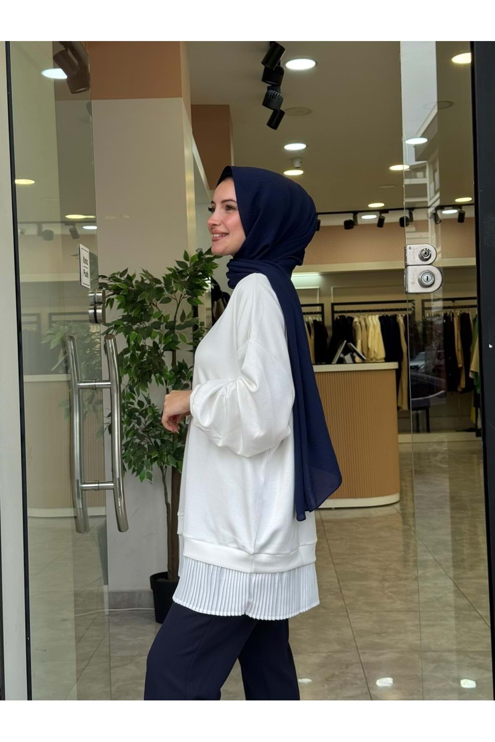 BASİC PİLELİ SWEAT - BEYAZ - S-M