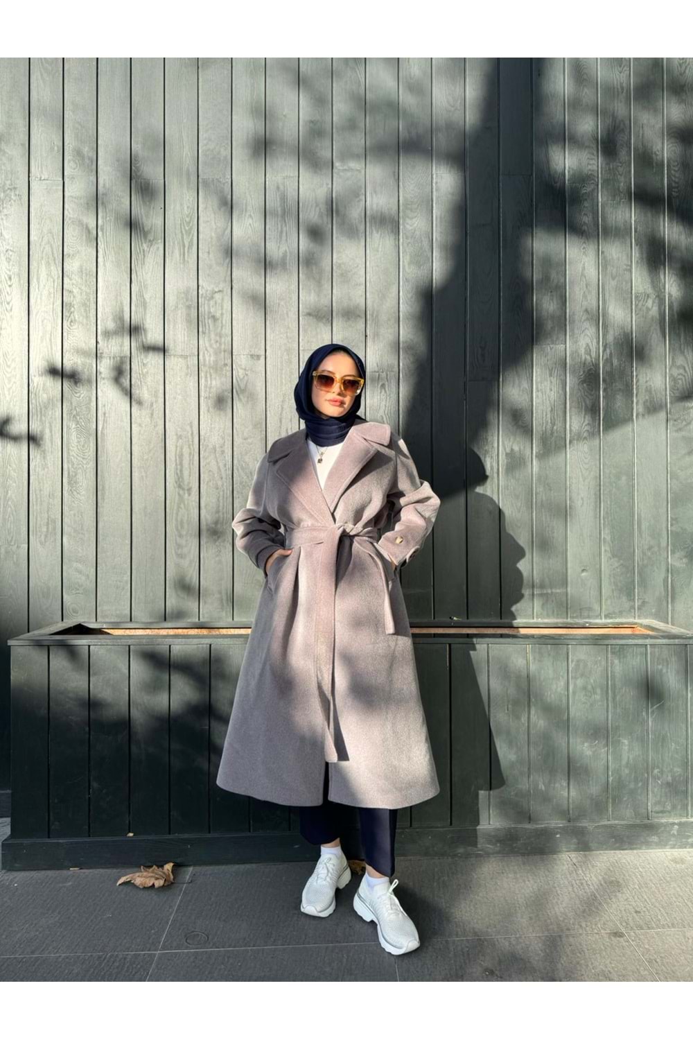 KUŞAKLI KAŞE KABAN - GRİ - STD