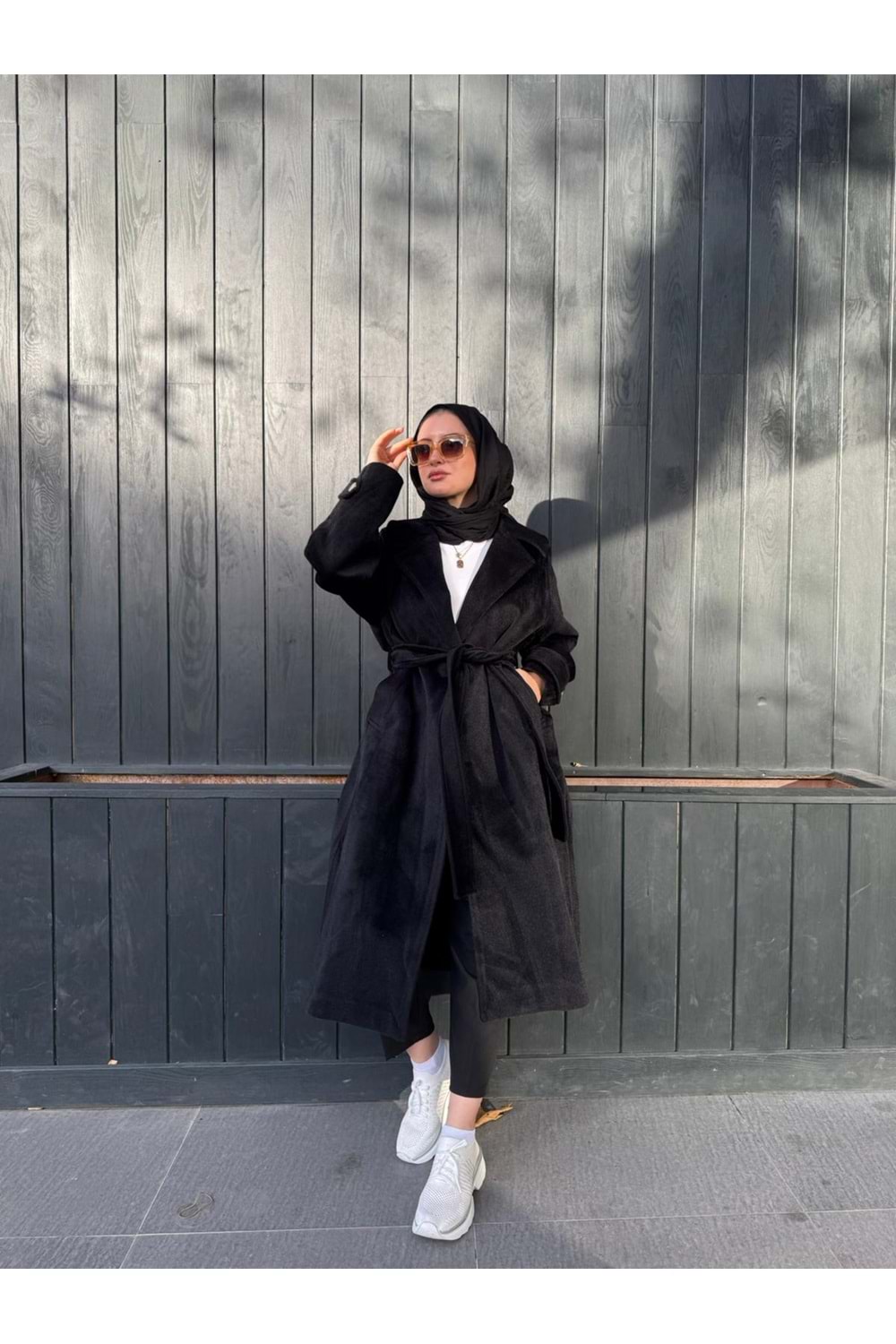 KUŞAKLI KAŞE KABAN - SİYAH - STD