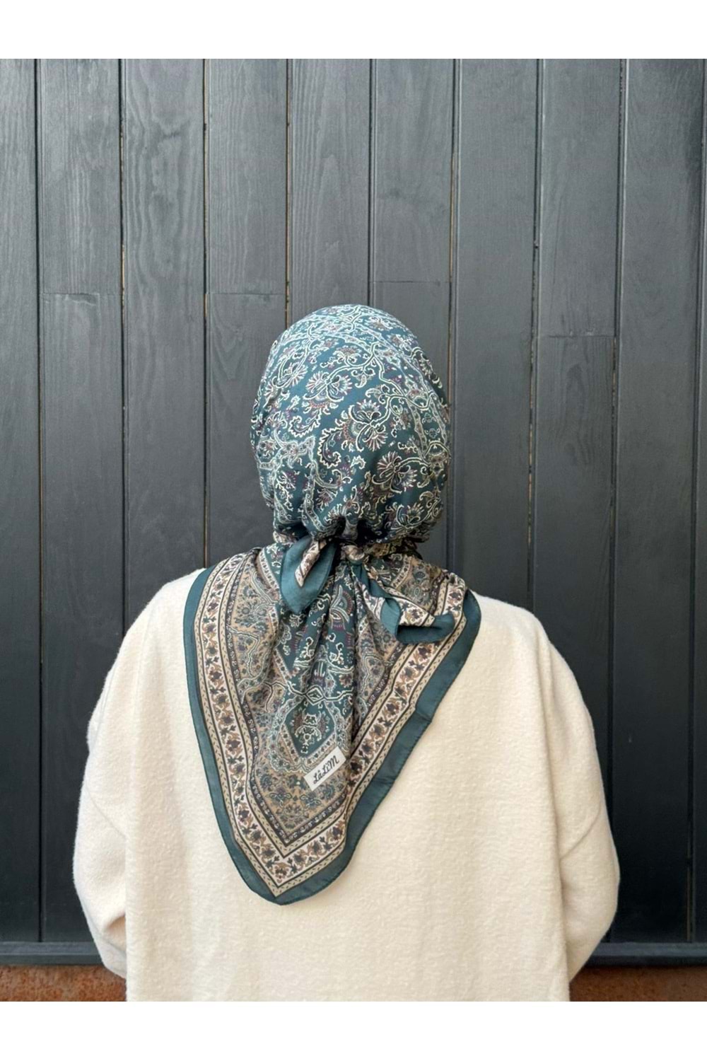 ETNİK EŞARP - PETROL YEŞİLİ - STD