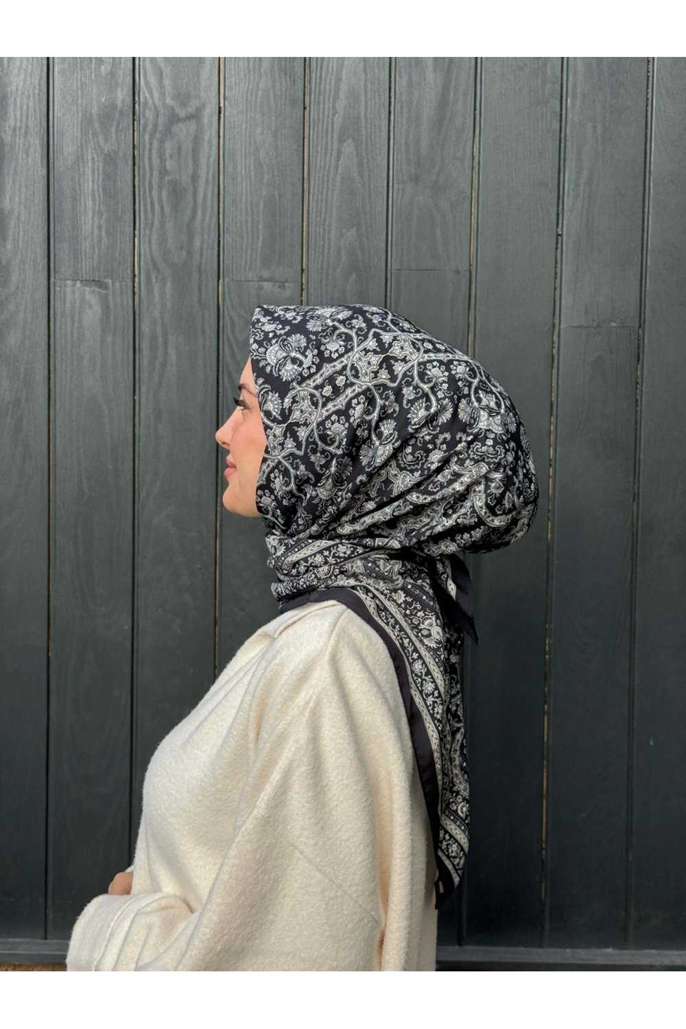 ETNİK EŞARP - SİYAH - STD