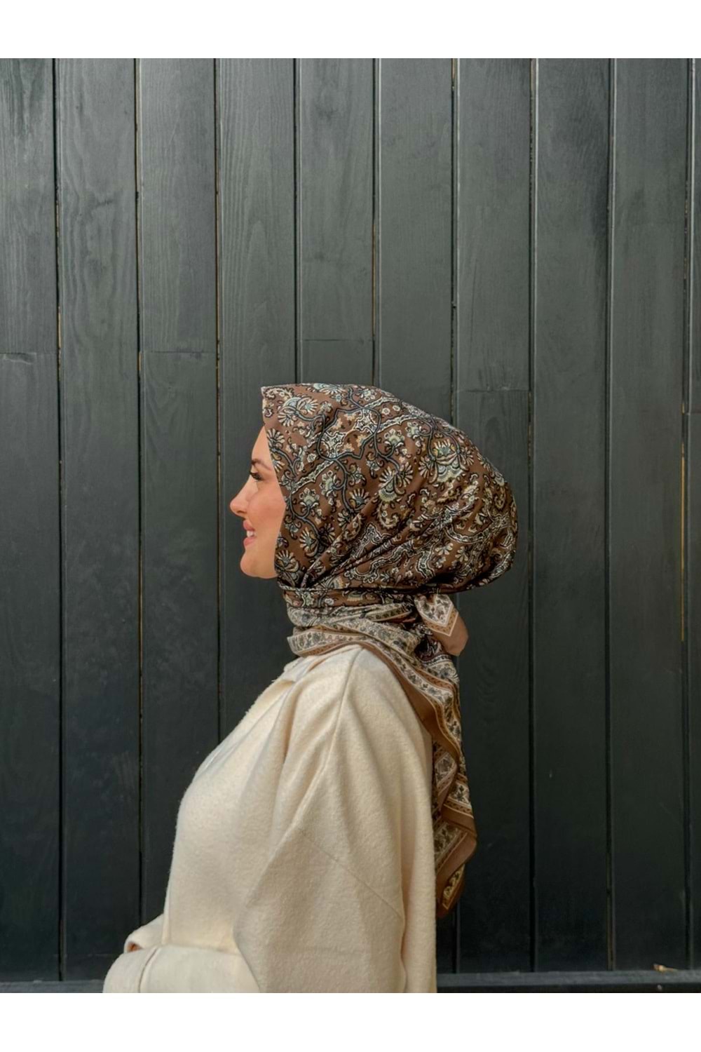 ETNİK EŞARP - ZEYTİN YEŞİLİ - STD