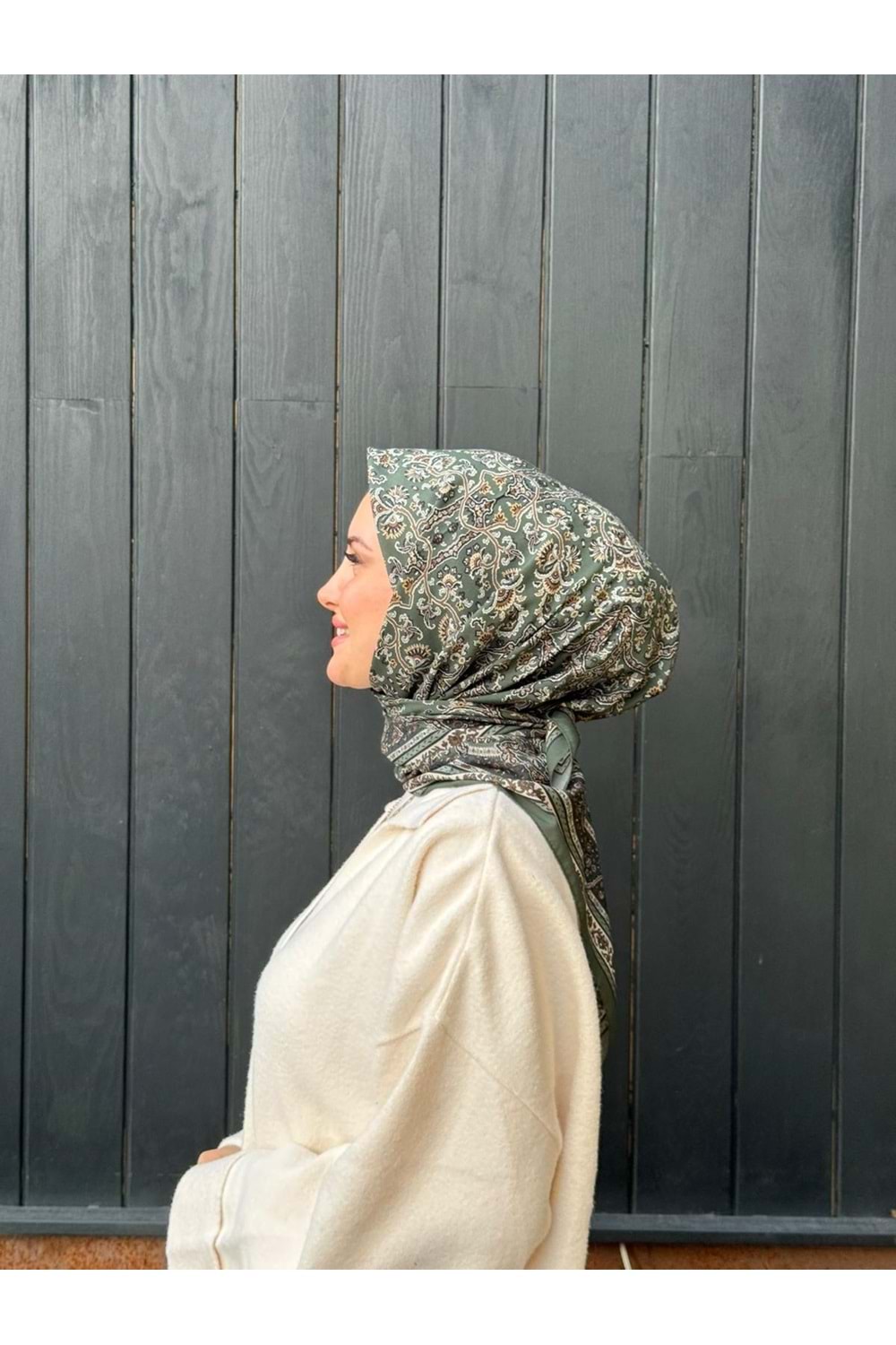 ETNİK EŞARP - ZÜMRÜT YEŞİLİ - STD