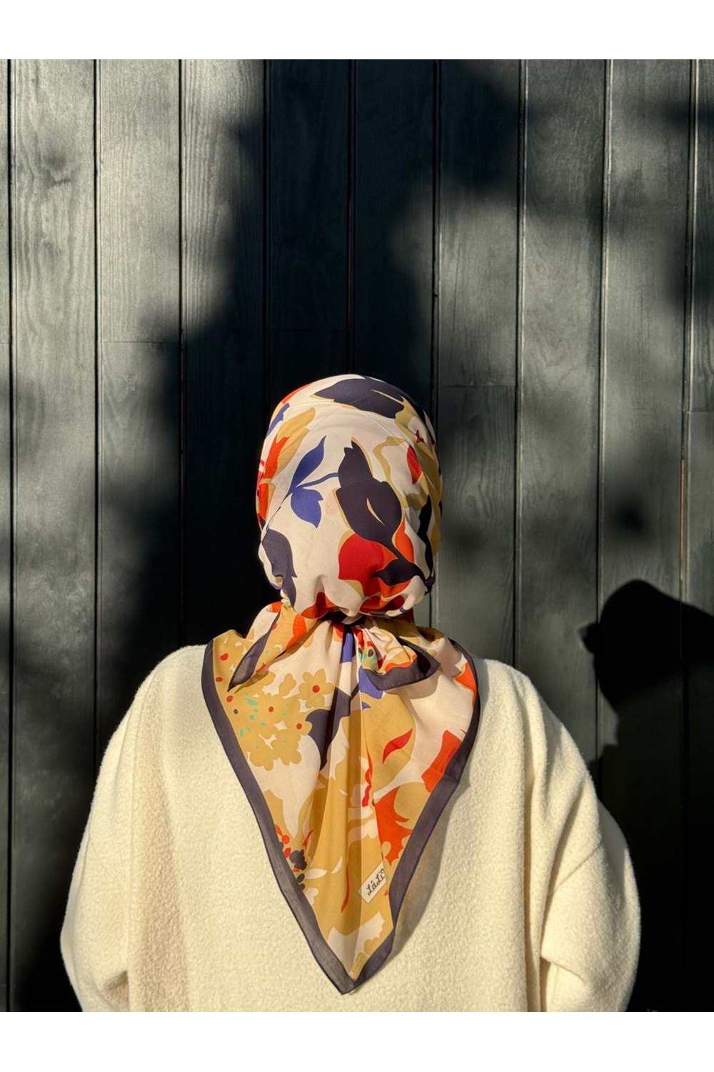 ÇİÇEK EŞARP - PATLICAN MORU - STD