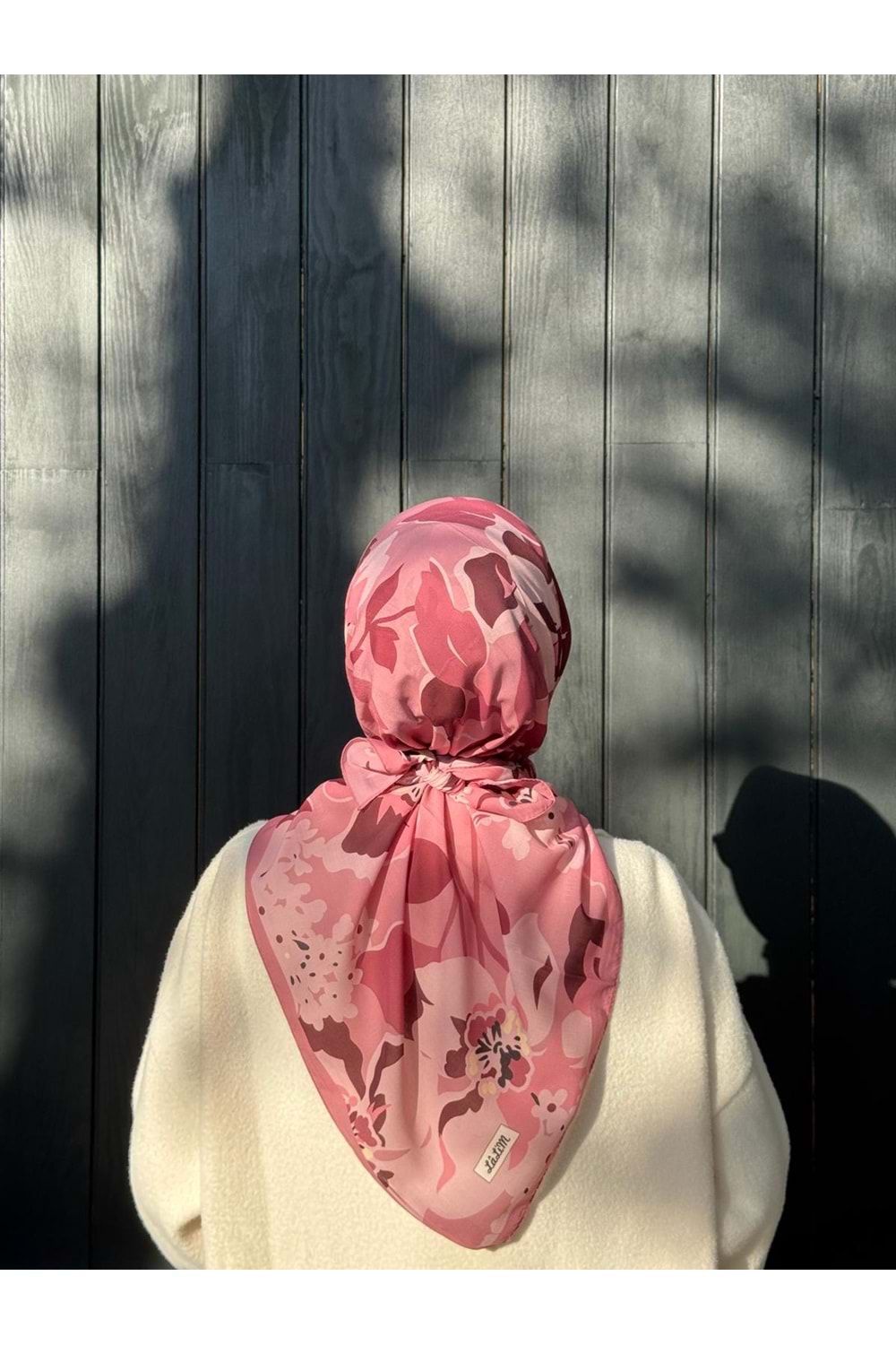 ÇİÇEK EŞARP - PEMBE - STD