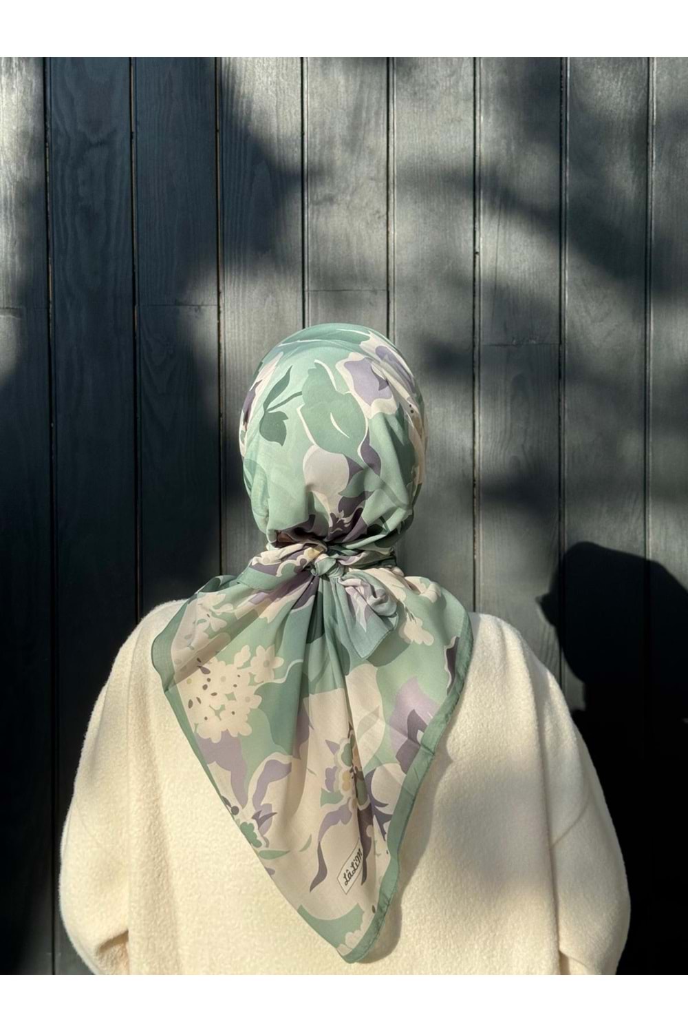 ÇİÇEK EŞARP - SU YEŞİLİ - STD