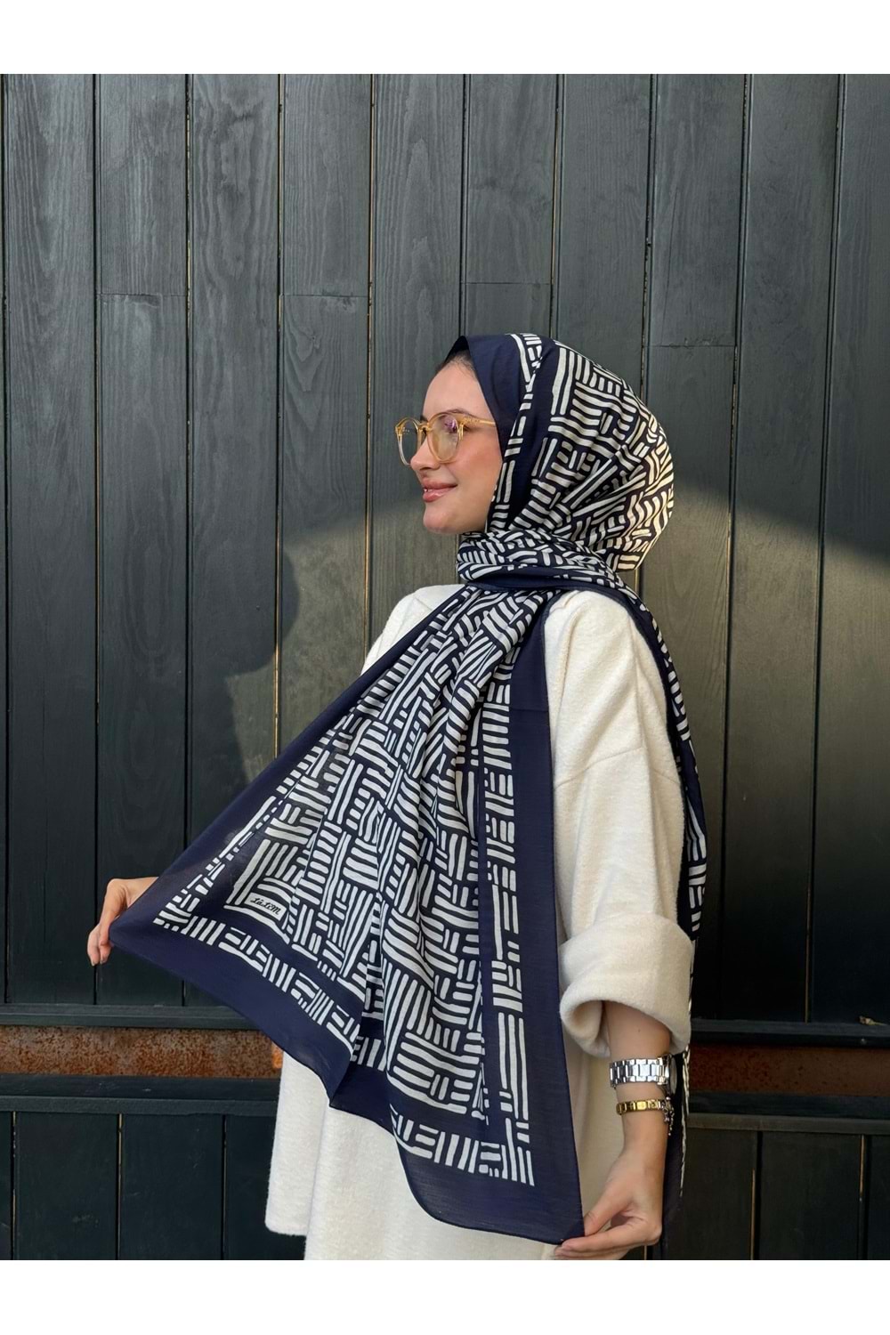 ÇİZGİ ŞAL - LACİ-BEYAZ - STD