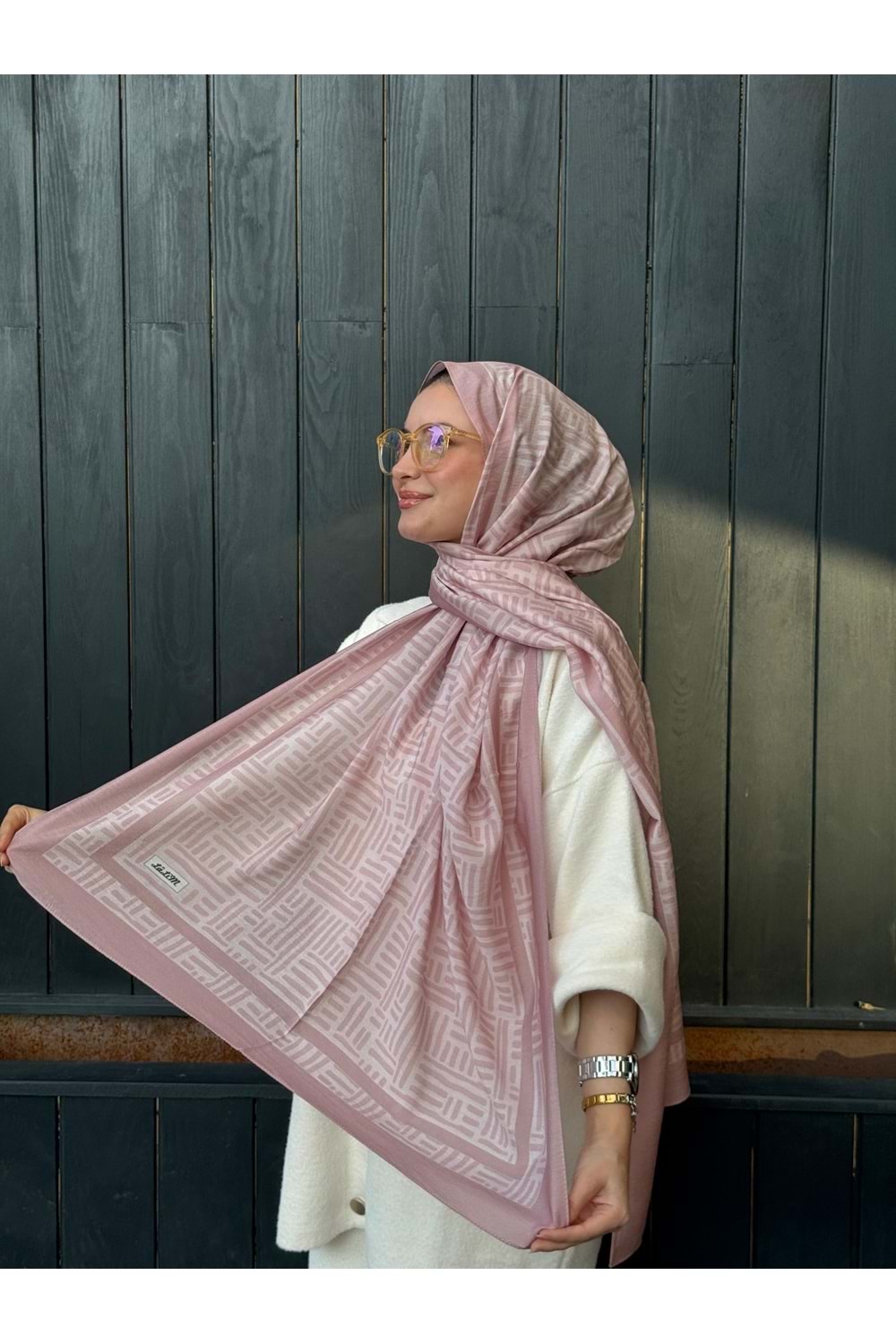 ÇİZGİ ŞAL - PEMBE - STD