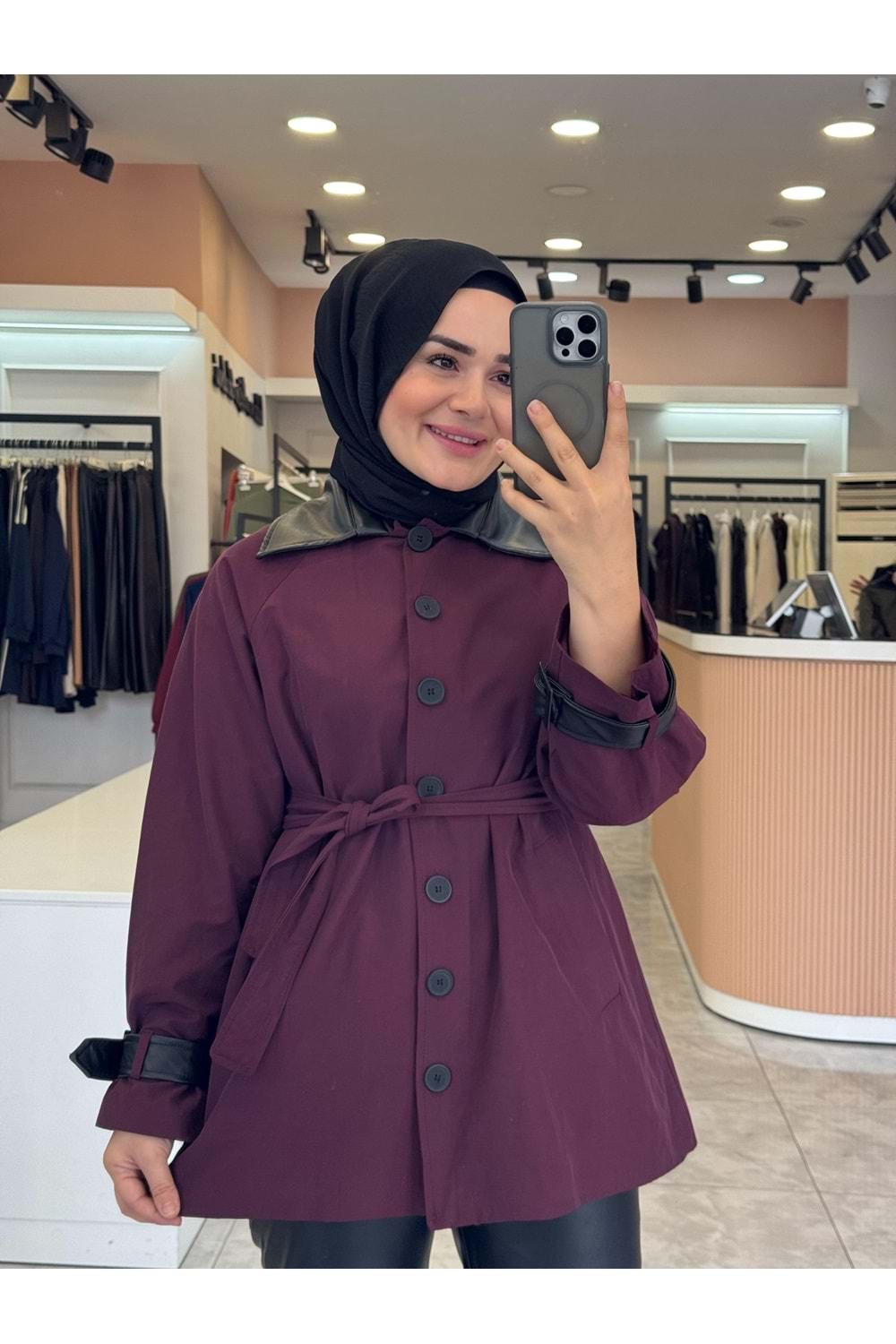 DERİ YAKA CEKET - MÜRDÜM - 1