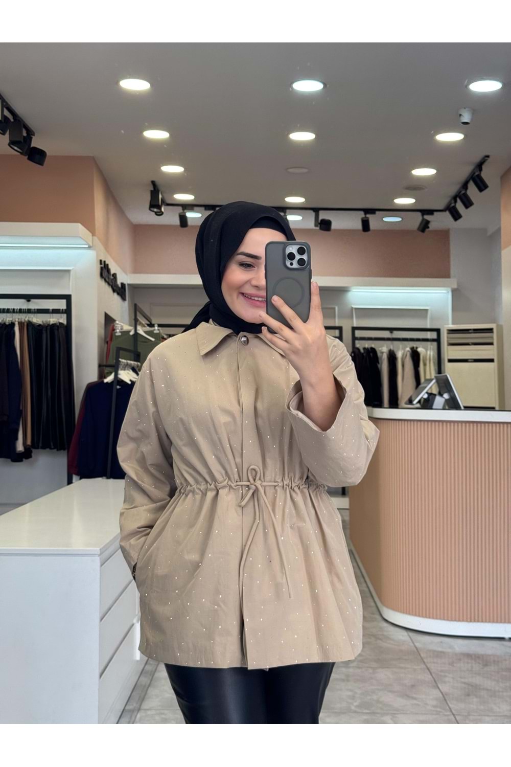 PUL BEL BAĞLAMA CEKET - KREM - 1