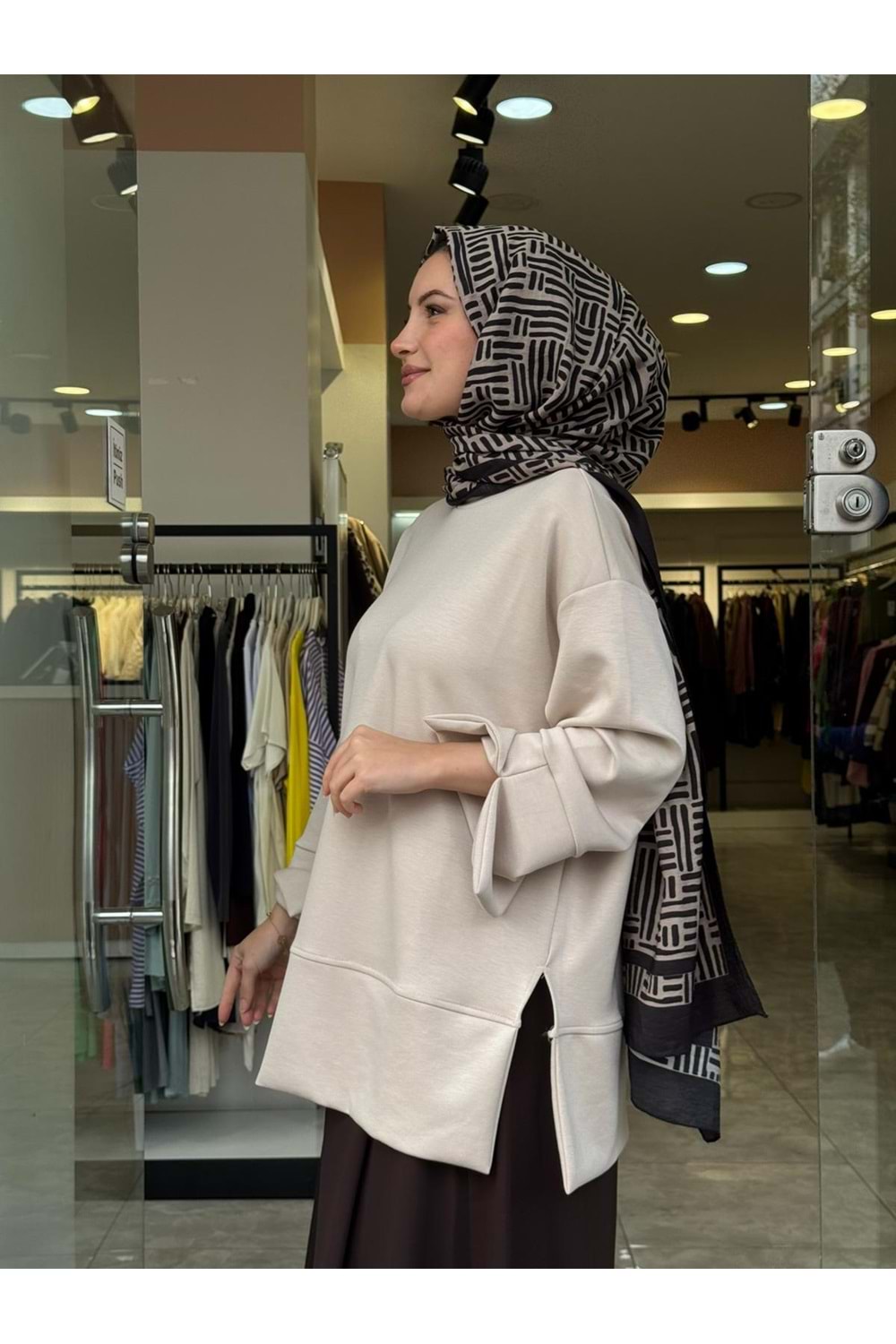 YIRTMAÇ SWEAT - KREM - S-M