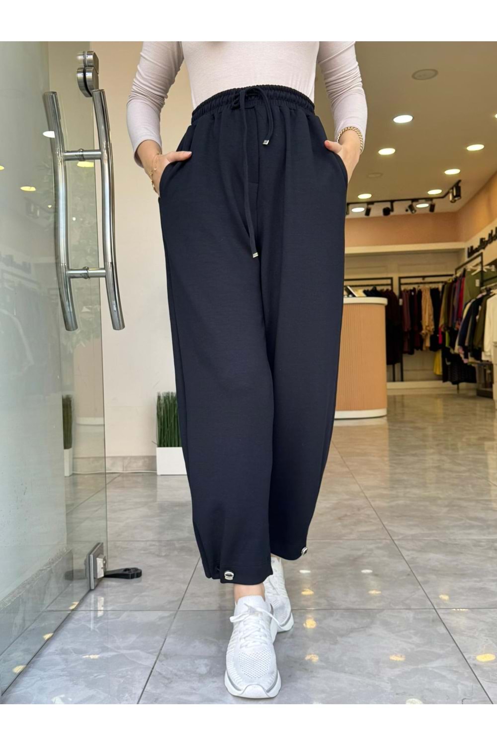 OYŞO PAÇA DÜĞMELİ PANTOLON - SİYAH - L-XL