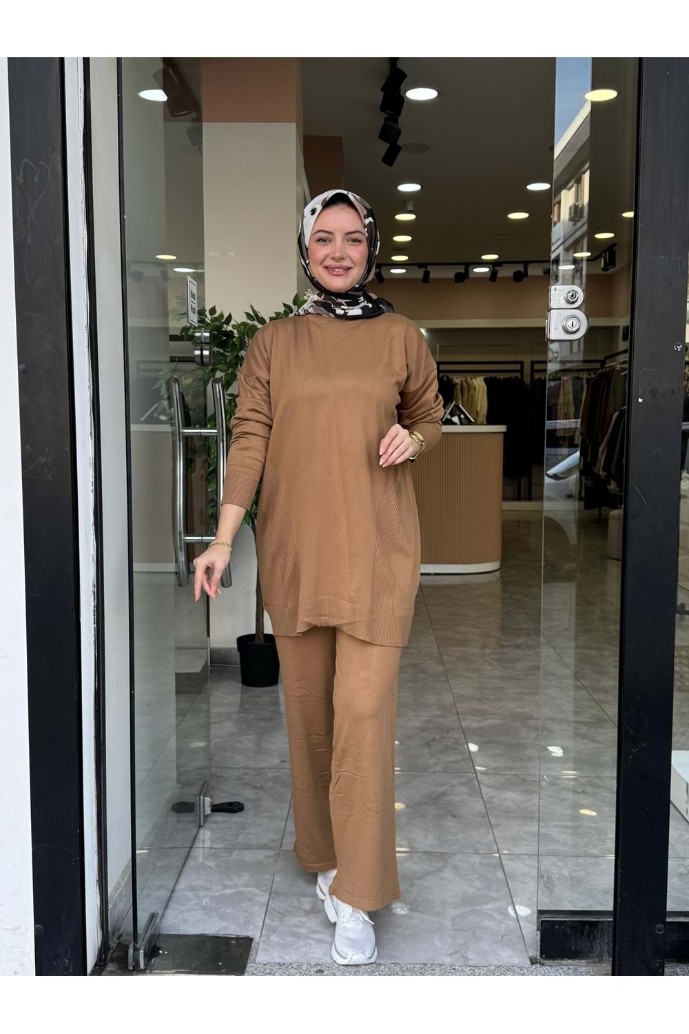 TRİKO DÜZ TAKIM - CAMEL - STD