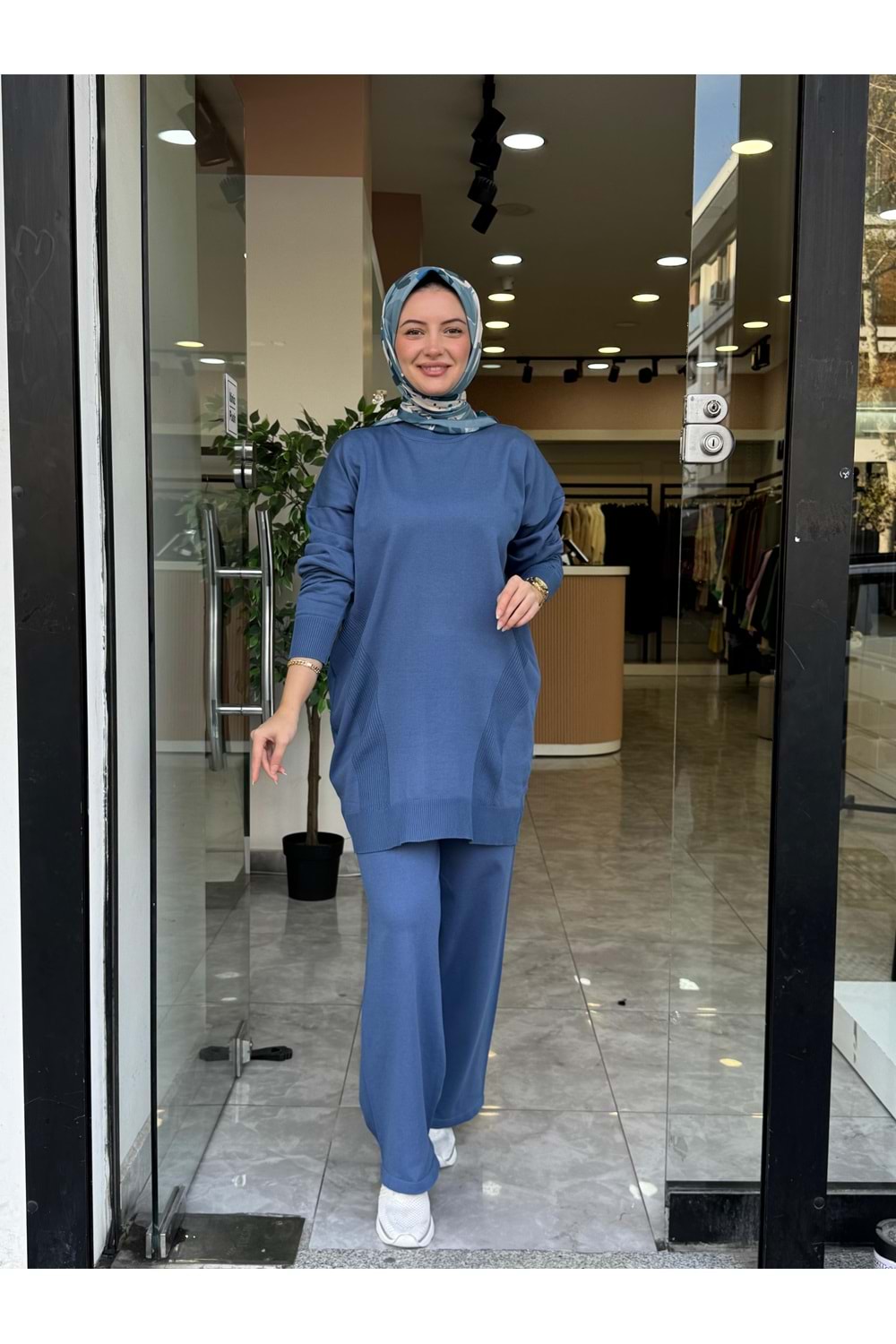 TRİKO DÜZ TAKIM - İNDİGO MAVİ - STD