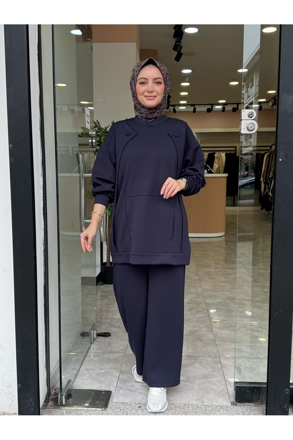 KAPLAMA DÜĞME TAKIM - LACİVERT - S-M