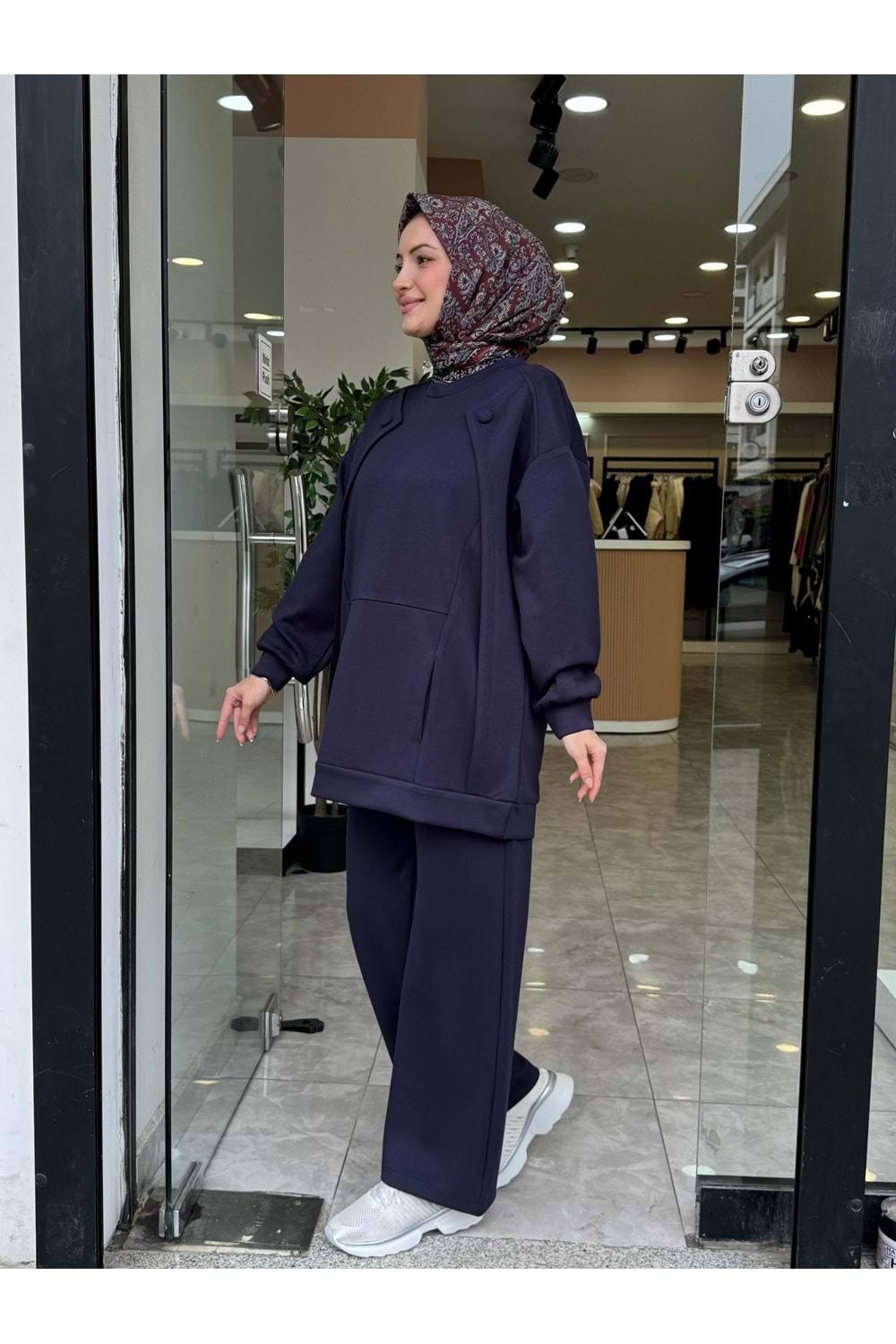 KAPLAMA DÜĞME TAKIM - LACİVERT - S-M