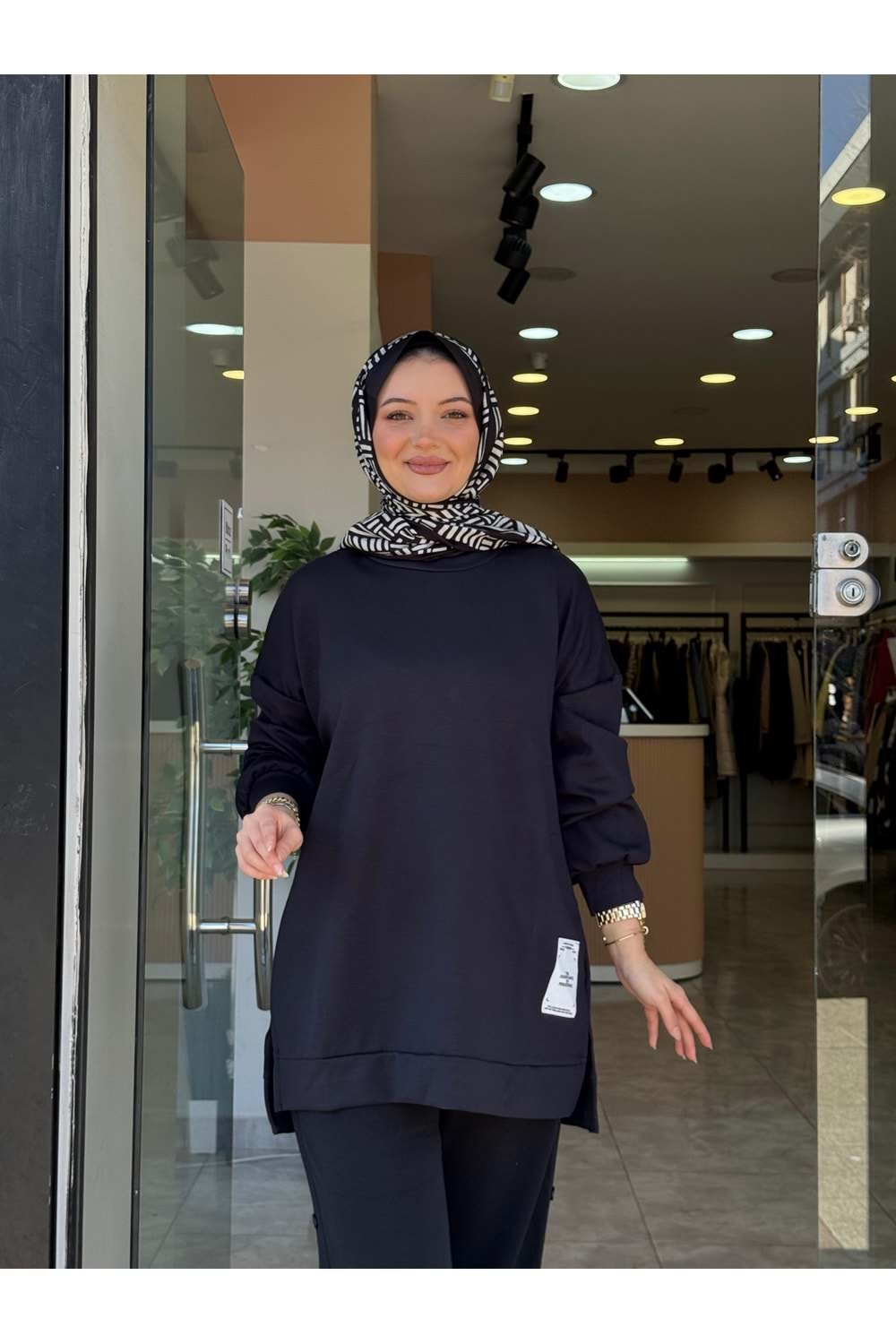 DÜZ SWEAT - FÜME - L-XL