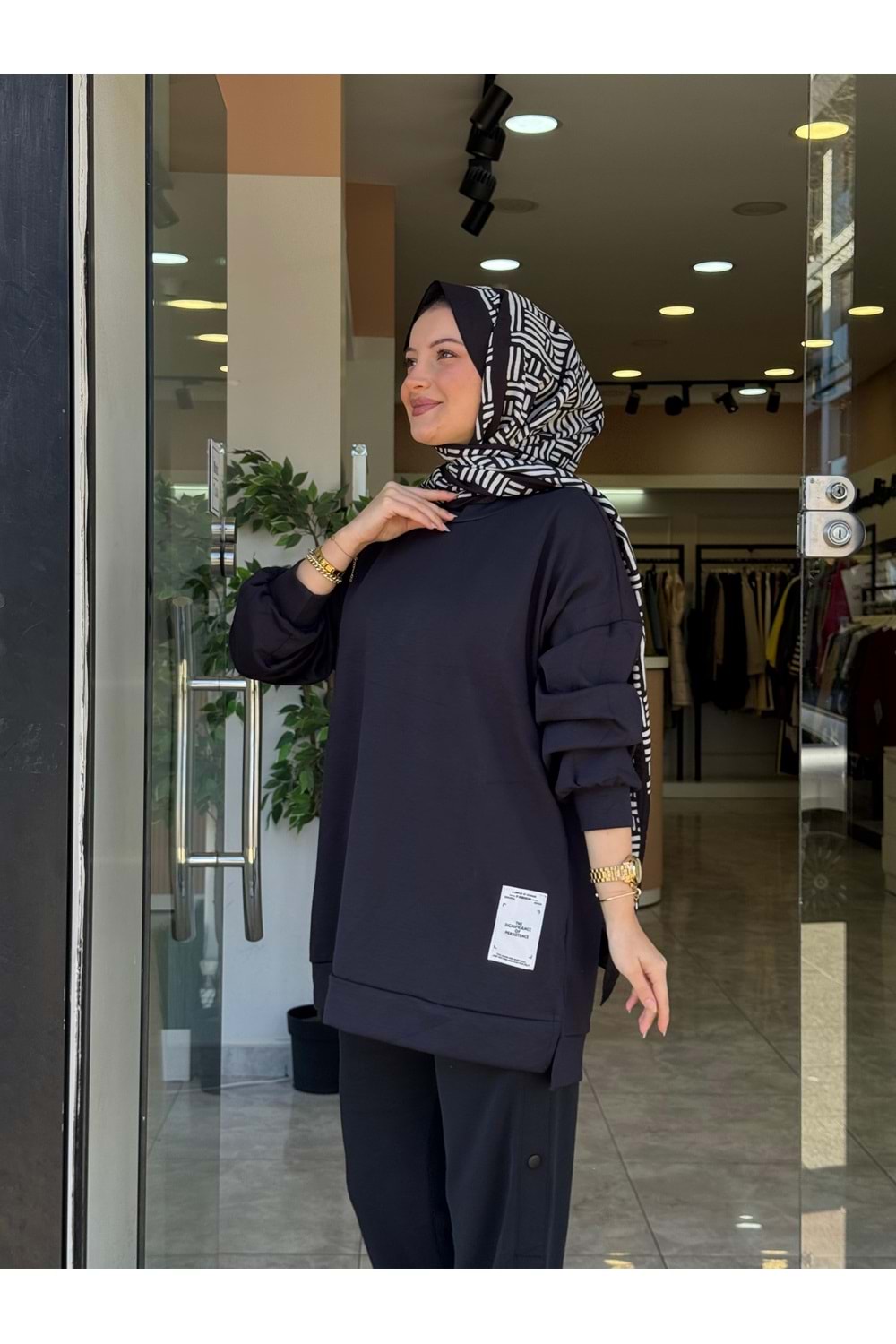 DÜZ SWEAT - FÜME - L-XL