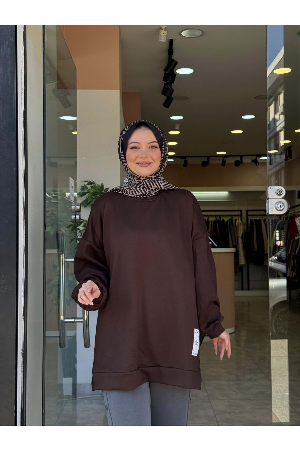 DÜZ SWEAT - KAHVERENGİ - L-XL