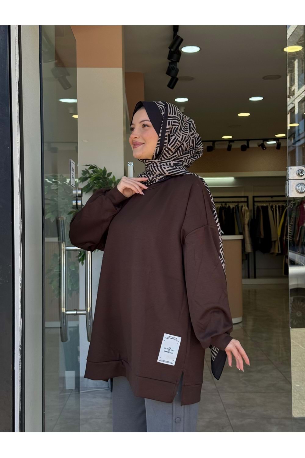 DÜZ SWEAT - KAHVERENGİ - L-XL