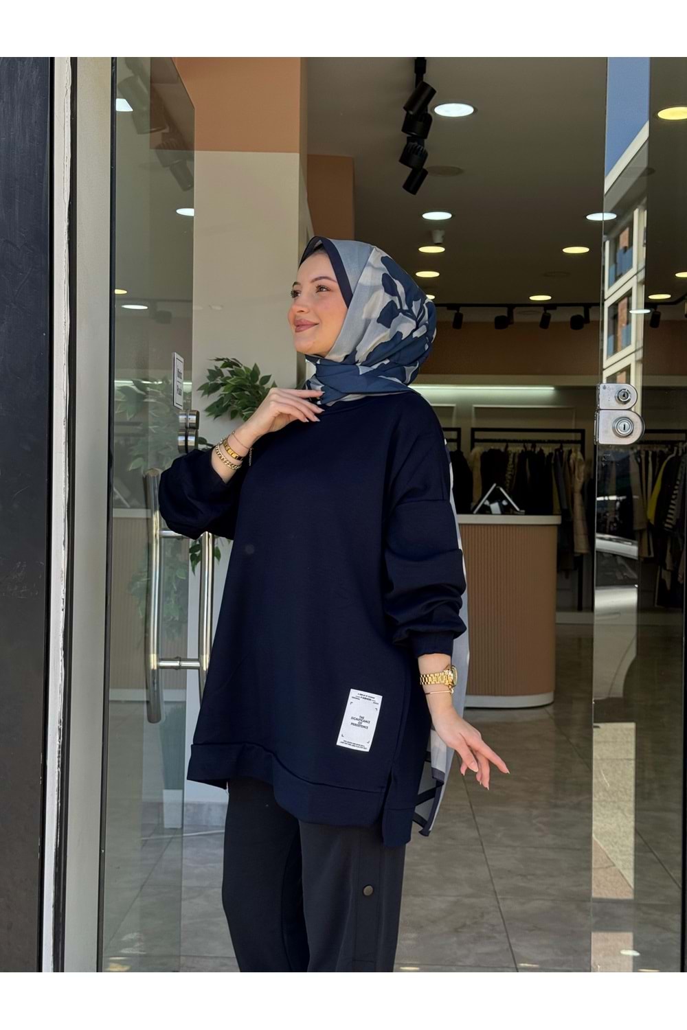 DÜZ SWEAT - LACİVERT - L-XL