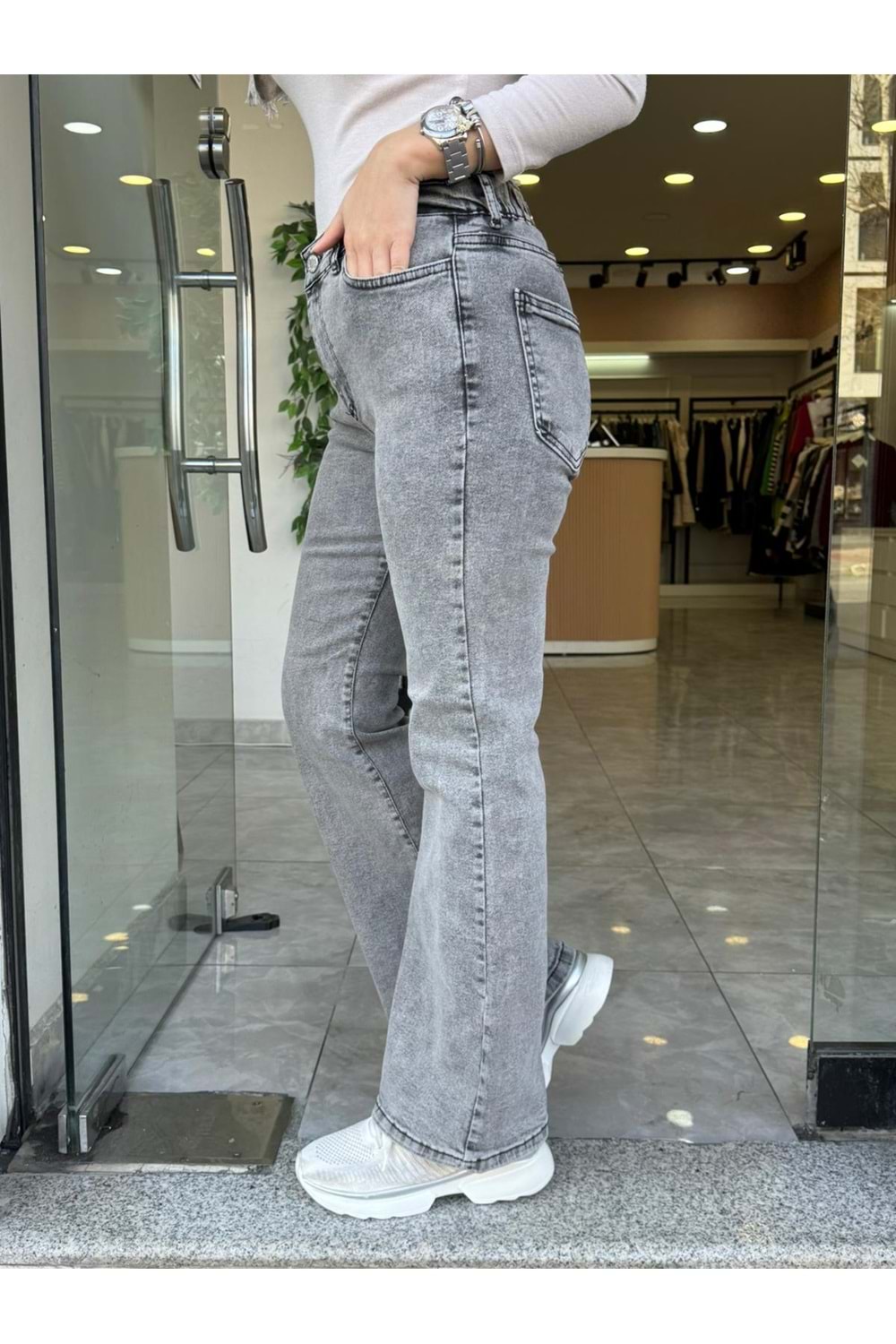 İSPANYOL MODEL KOT PANTOLON - GRİ - 2