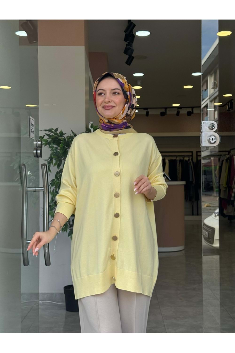 EMİNE MERSERİZE HIRKA - SARI - STD