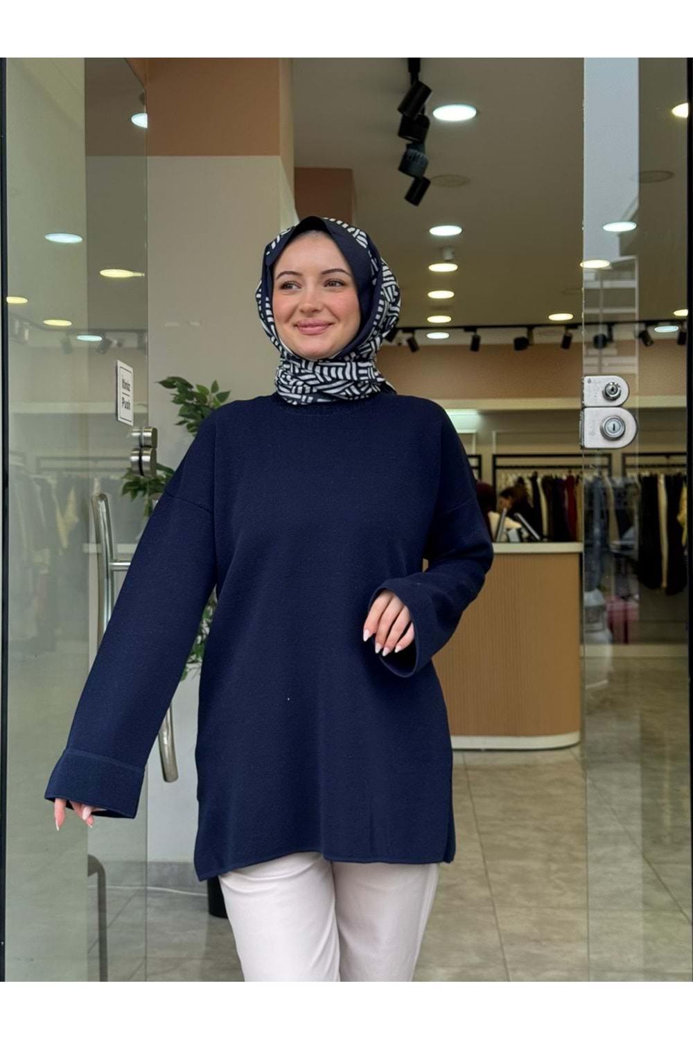 DÜZ SİM KAZAK - LACİVERT - STD