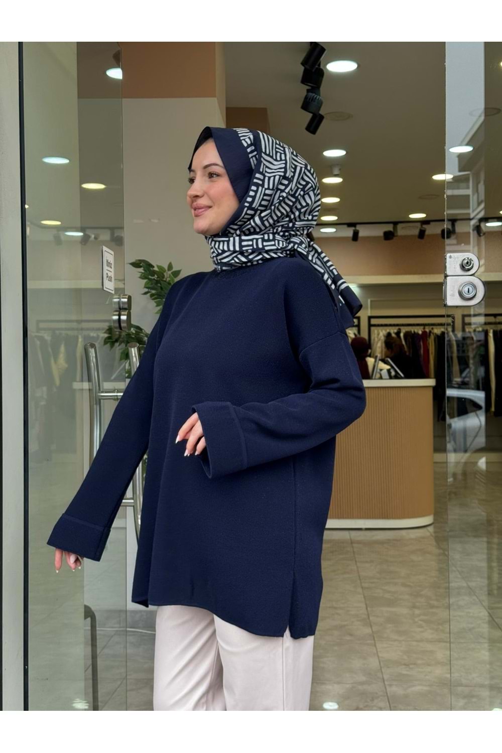 DÜZ SİM KAZAK - LACİVERT - STD