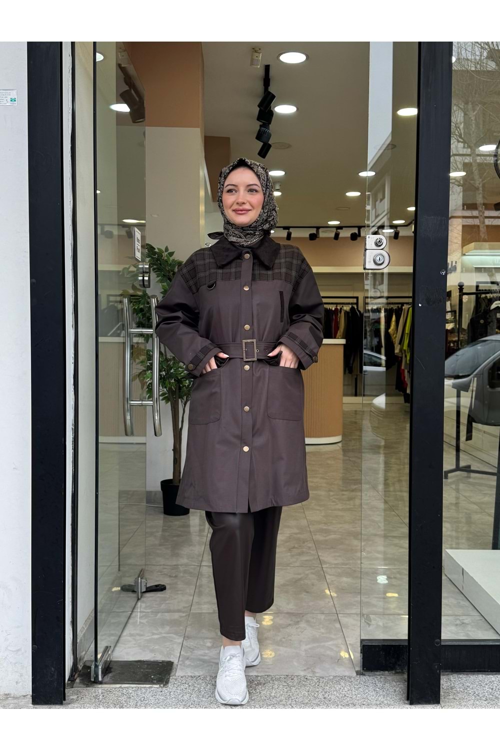 TASARIM TRENCH - KAHVERENGİ - 1