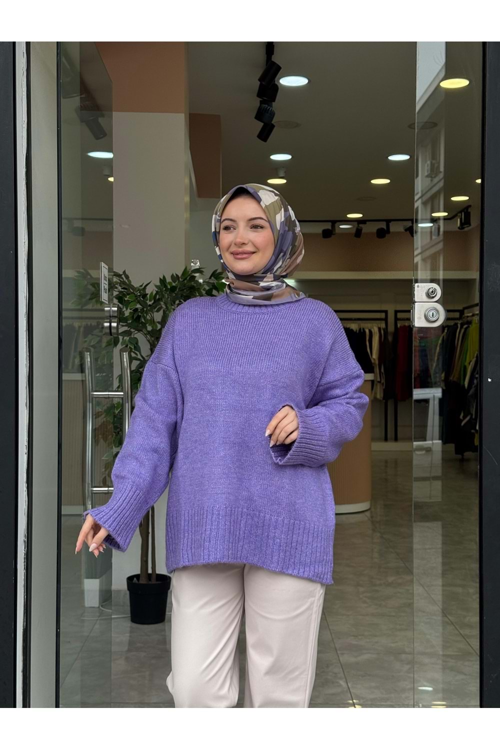 NİL TRİKO KAZAK - LİLA - STD