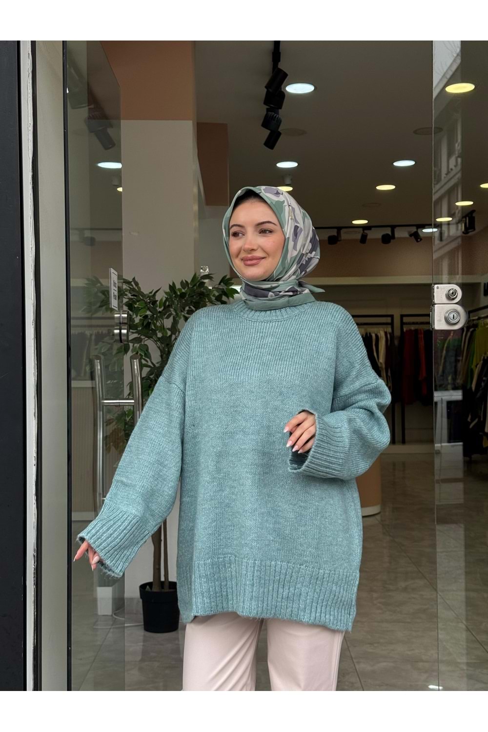 NİL TRİKO KAZAK - SU YEŞİLİ - STD