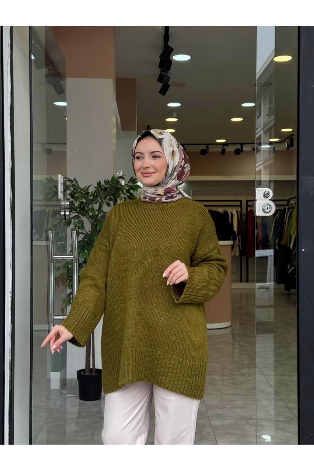 NİL TRİKO KAZAK - YAĞ YEŞİLİ - STD