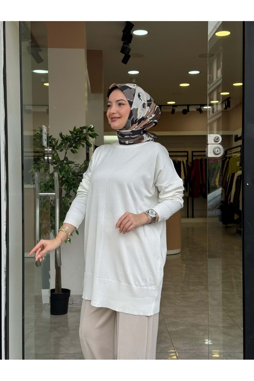 TWİN MERSERİZE TUNİK - BEYAZ - STD