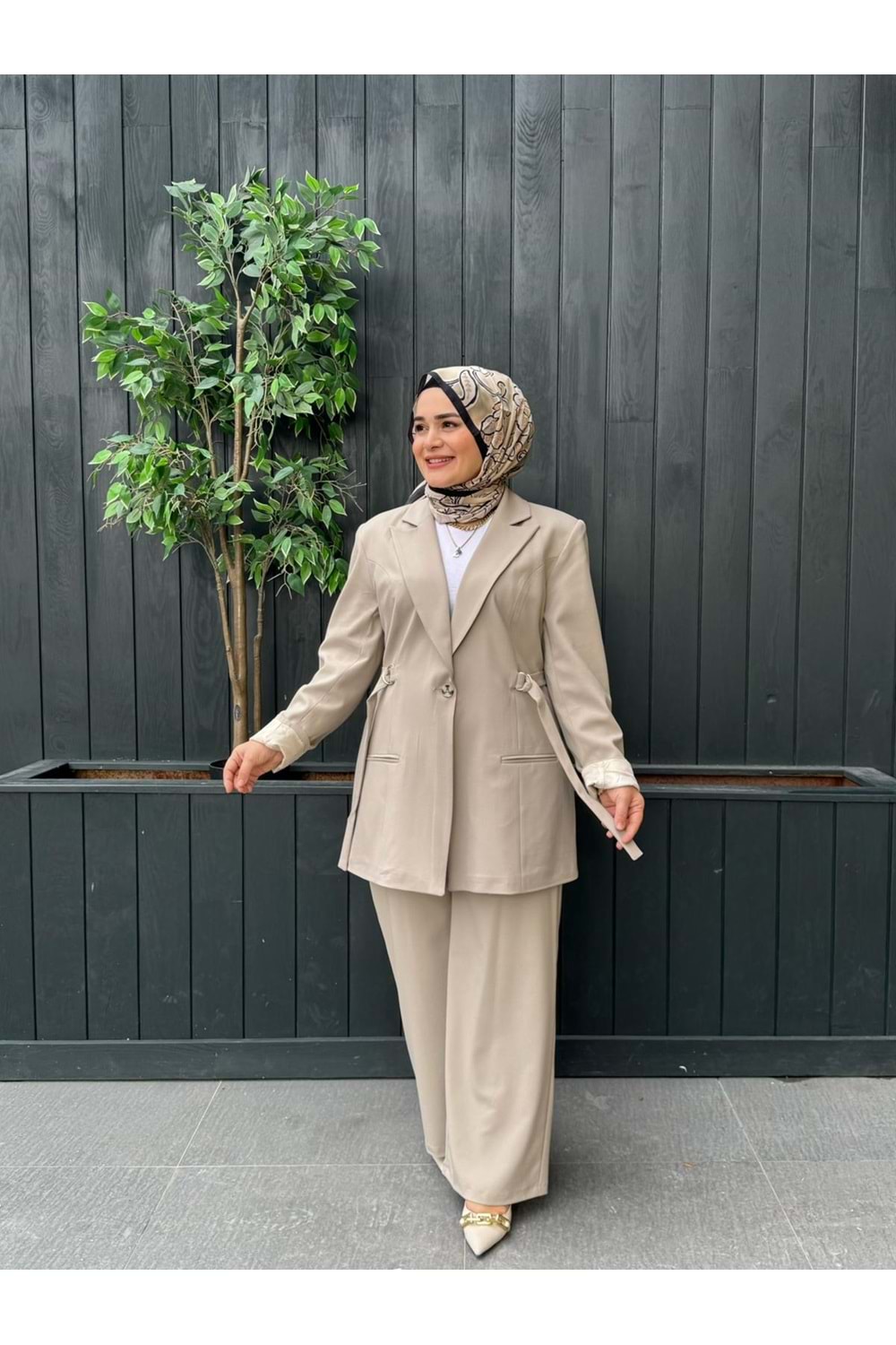 CEKETLİ TAKIM - KREM - L-XL