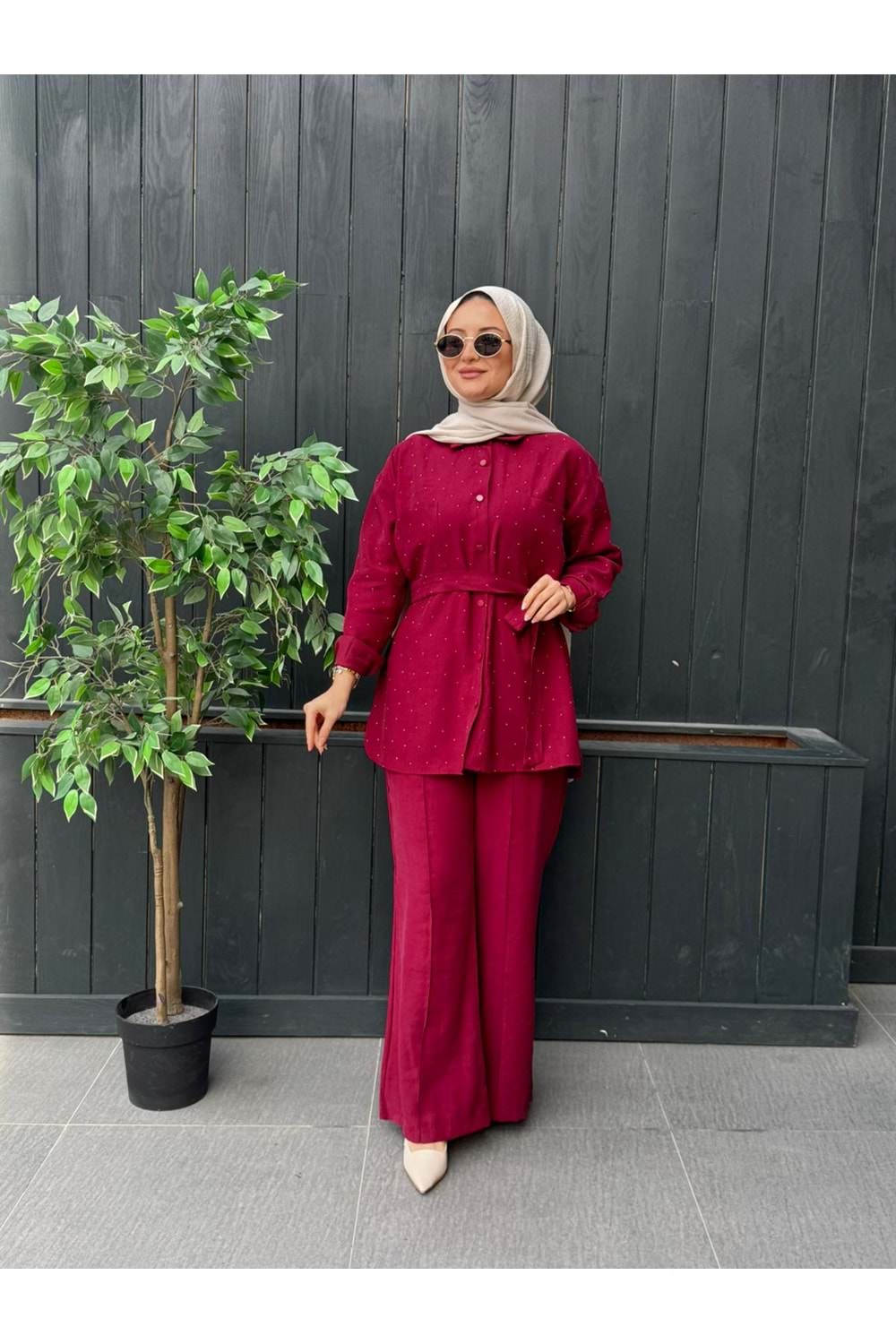 VELVET TAKIM - BORDO - L-XL