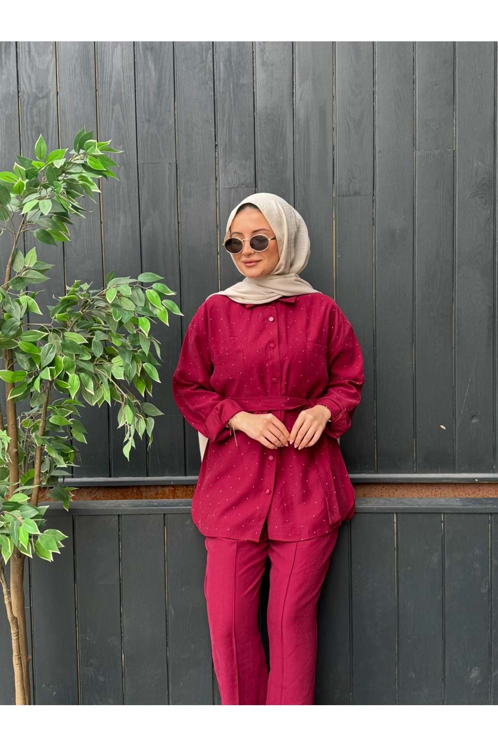 VELVET TAKIM - BORDO - L-XL
