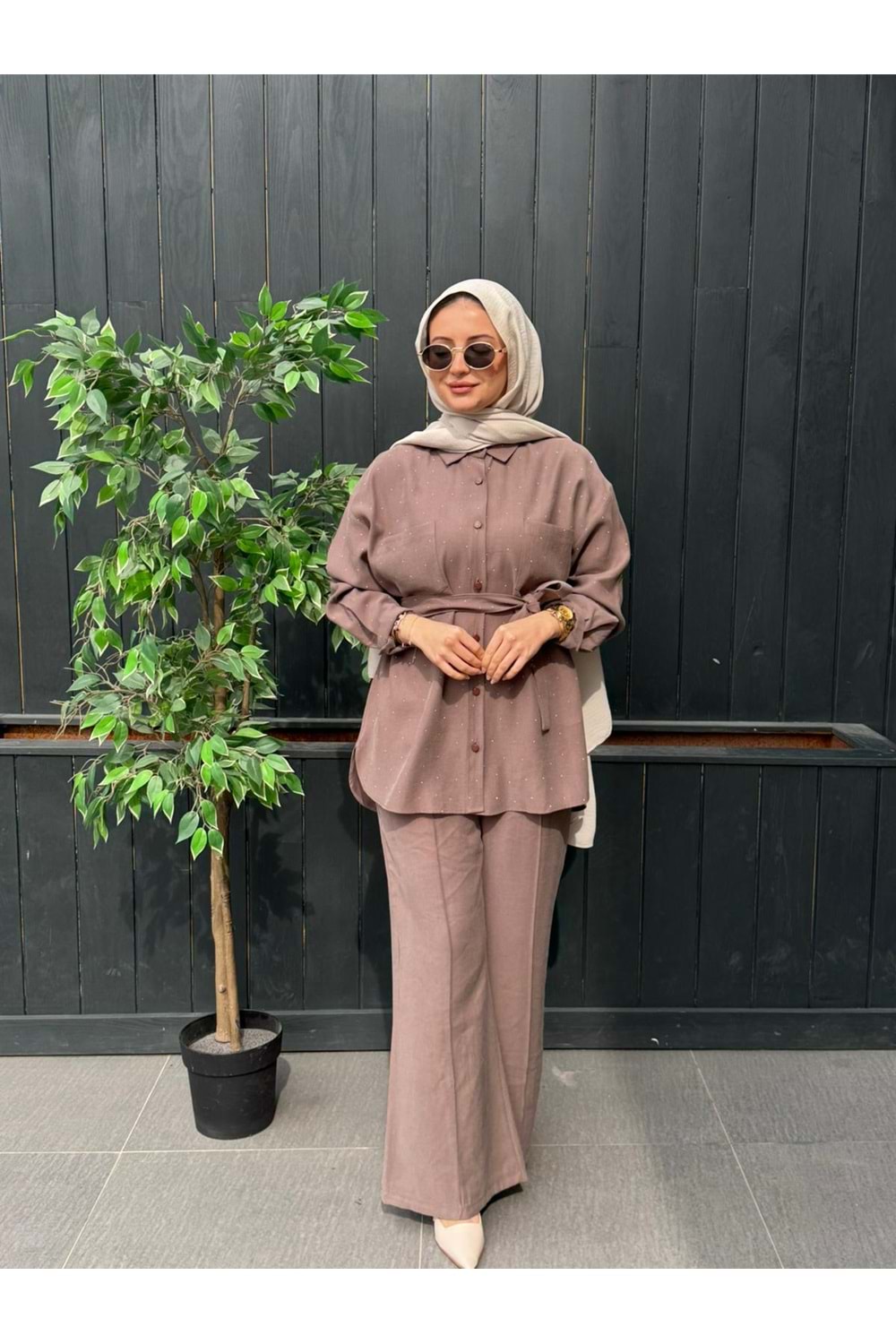 VELVET TAKIM - VİZON - S-M