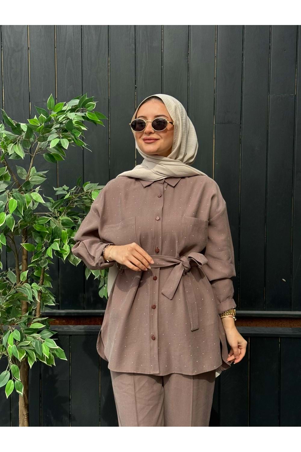 VELVET TAKIM - VİZON - S-M